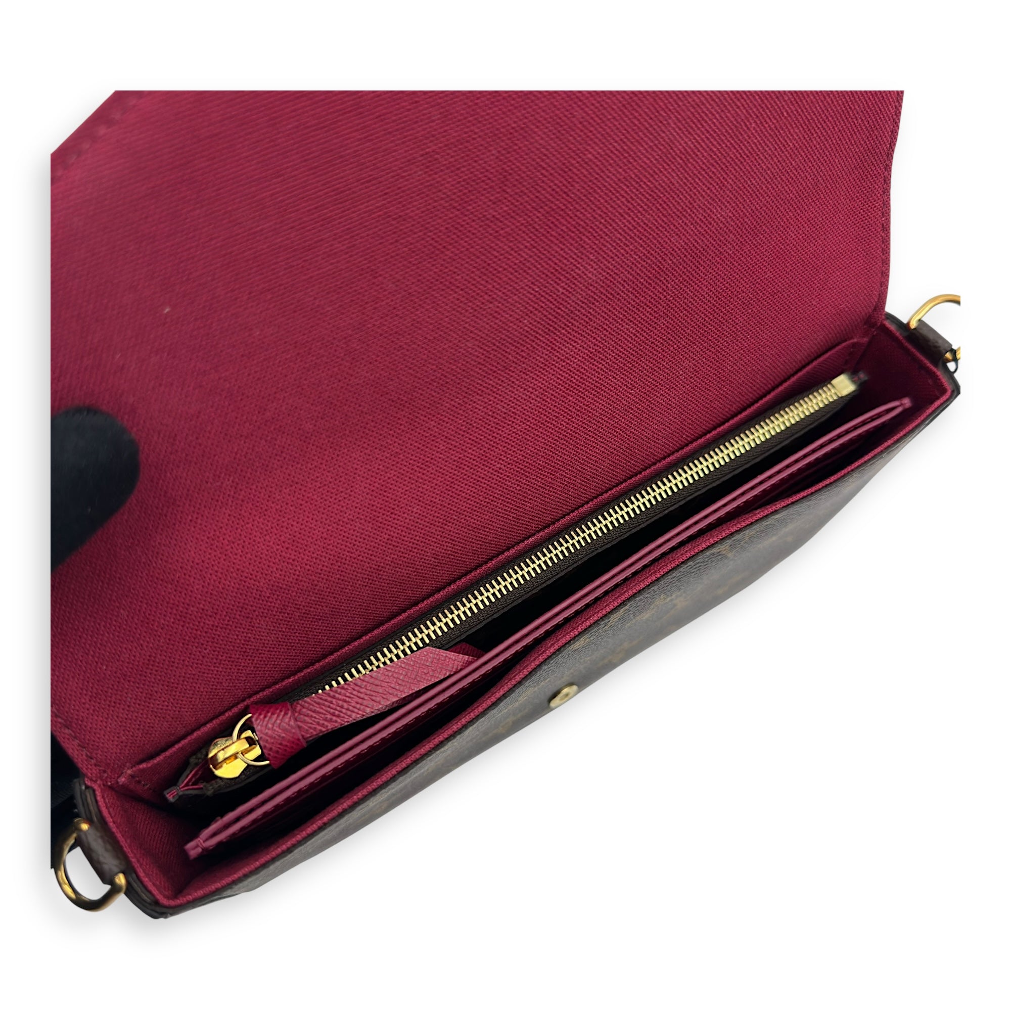 Felicie Wallet On Chain Brown in Monogram Coated Canvas, Gold hardware - Image 10