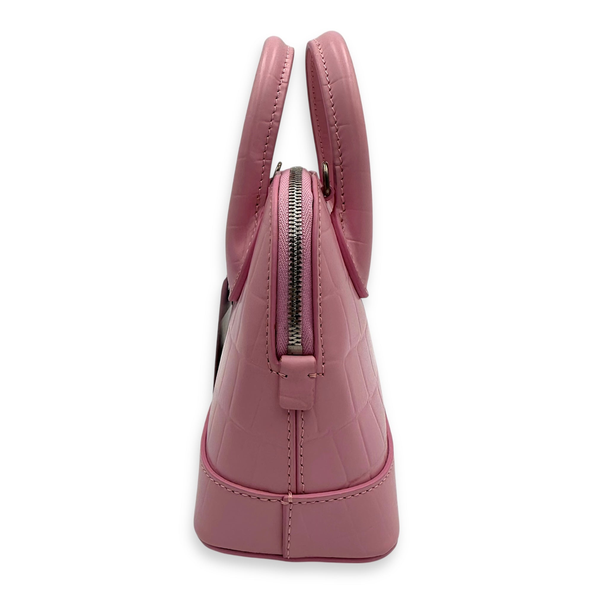 Ville Top Handle Bag Pink in Calfskin, Silver hardware - Image 5
