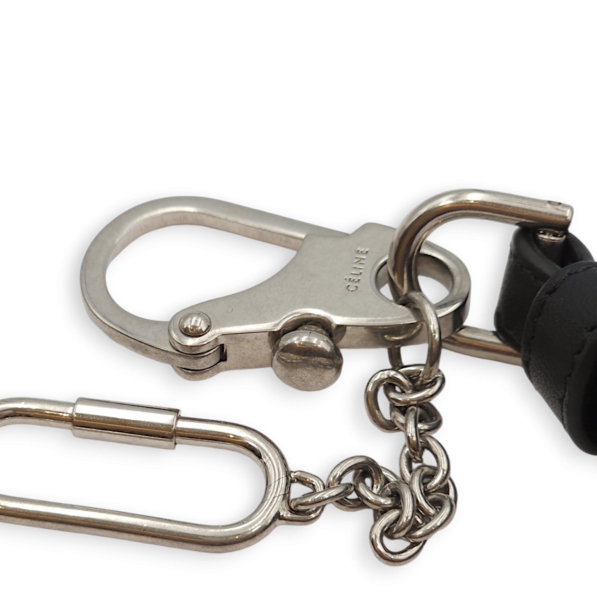 Grigri Doll Key Ring Black Charm in Lambskin, Palladium hardware - Image 6