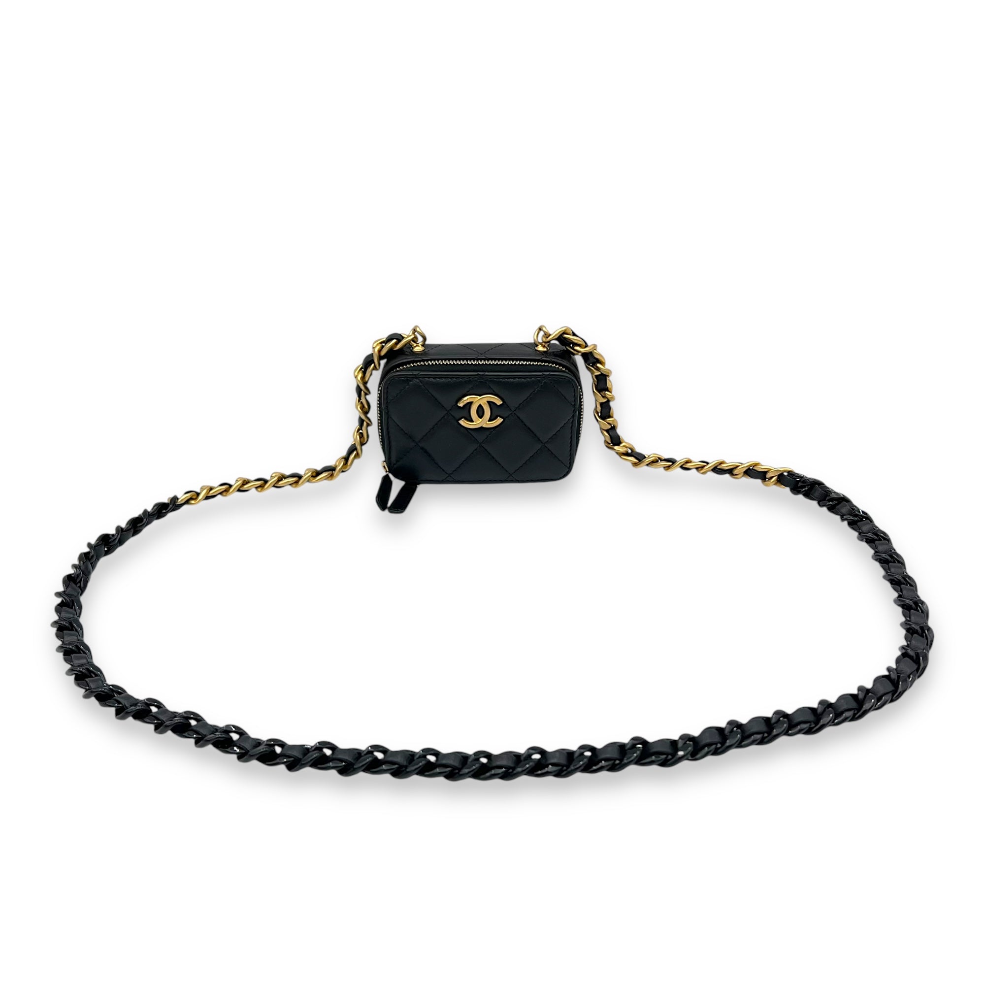 CC Crossbody Bag Black in Lambskin, Gold hardware - Image 8