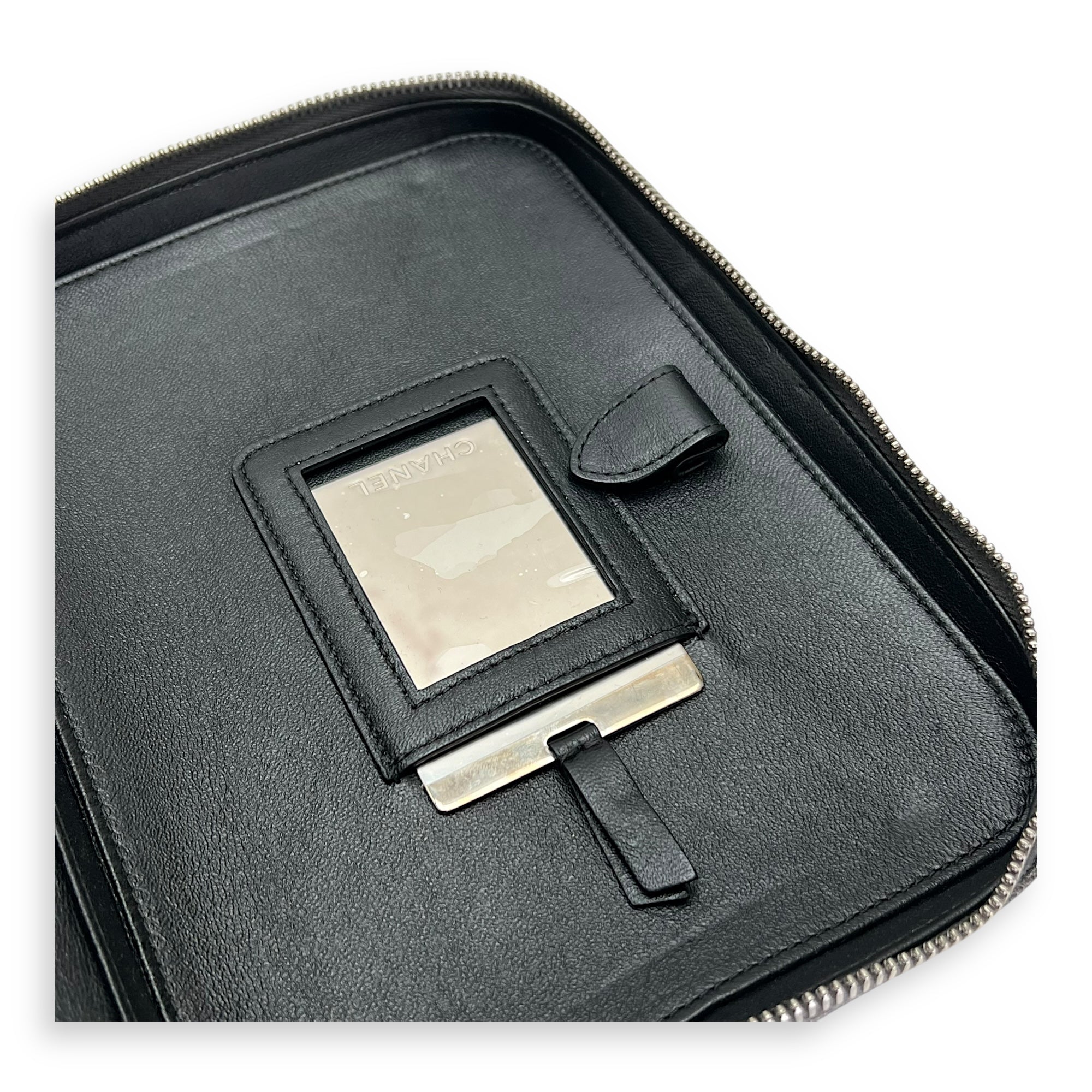 CC Filigree Large Silver Top Handle Bag in Caviar Leather, Silver hardware - Image 11