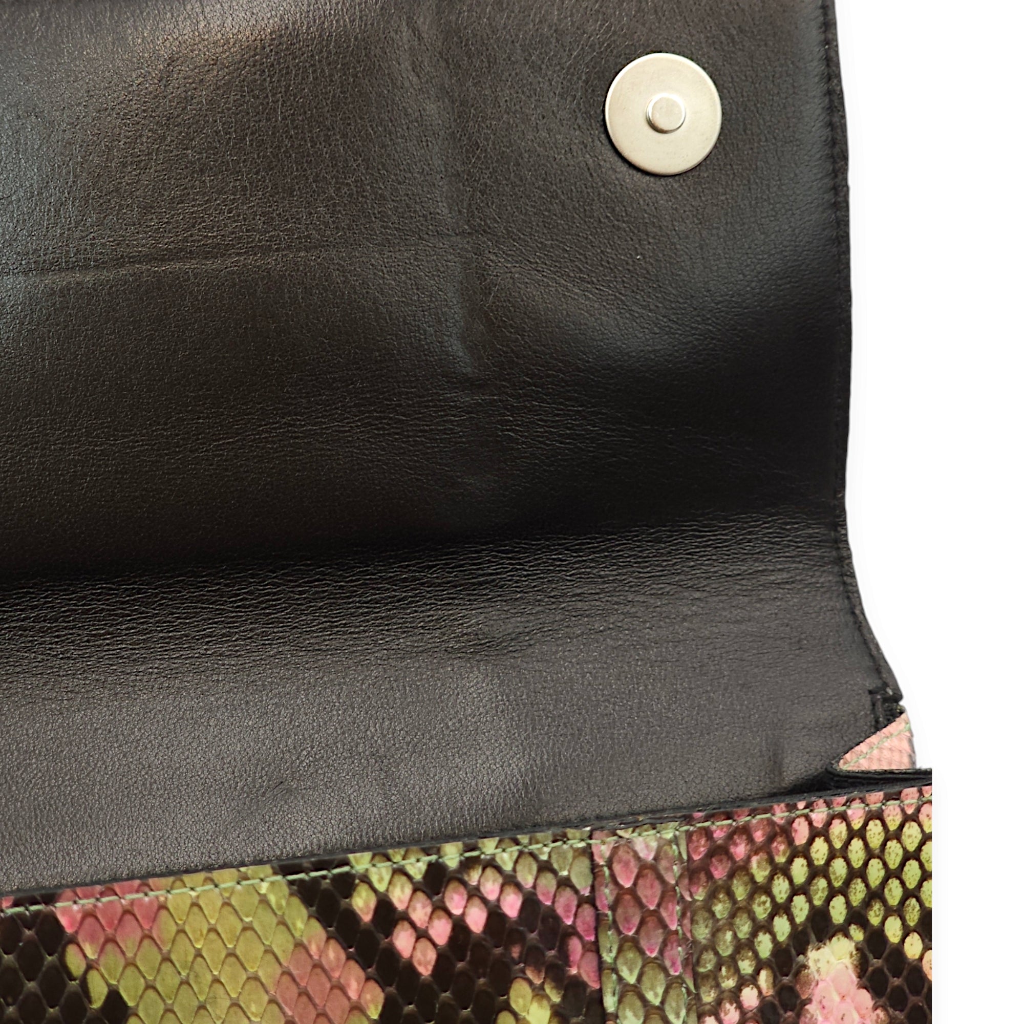 CC Flap Mini Multi-colour Top Handle Bag in Python Leather, Brushed Palladium hardware - Image 8