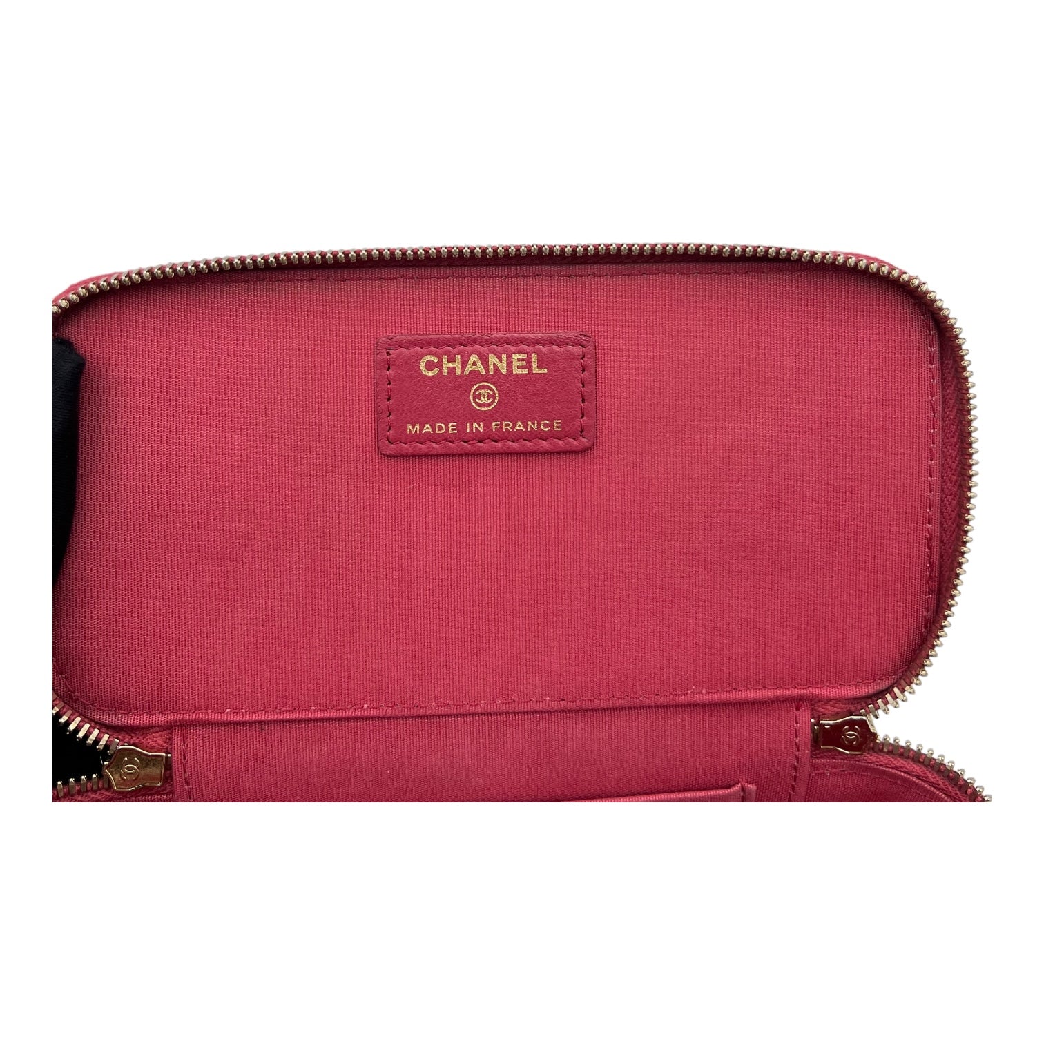 Classic Vanity Small Red Top Handle Bag in Lambskin, Gold hardware - Image 10