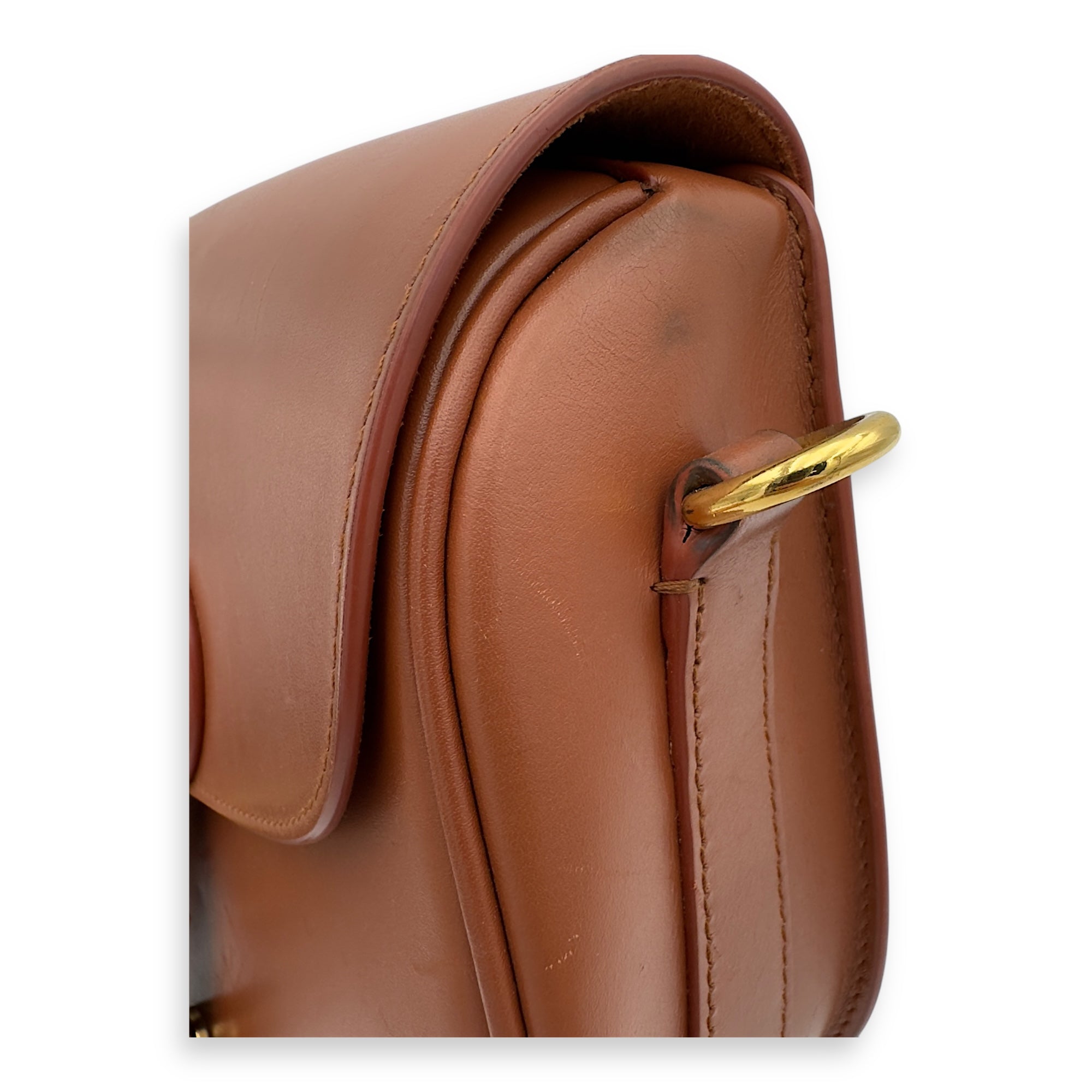 Bobby Shoulder Bag Brown in Calfskin, Gold hardware - Image 18