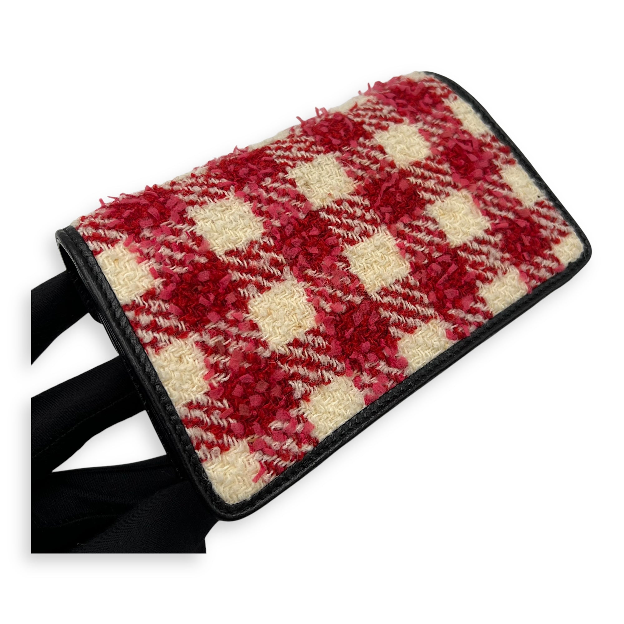 Dionysus Super Mini Red Crossbody Bag in Tweed, Ruthenium hardware - Image 16