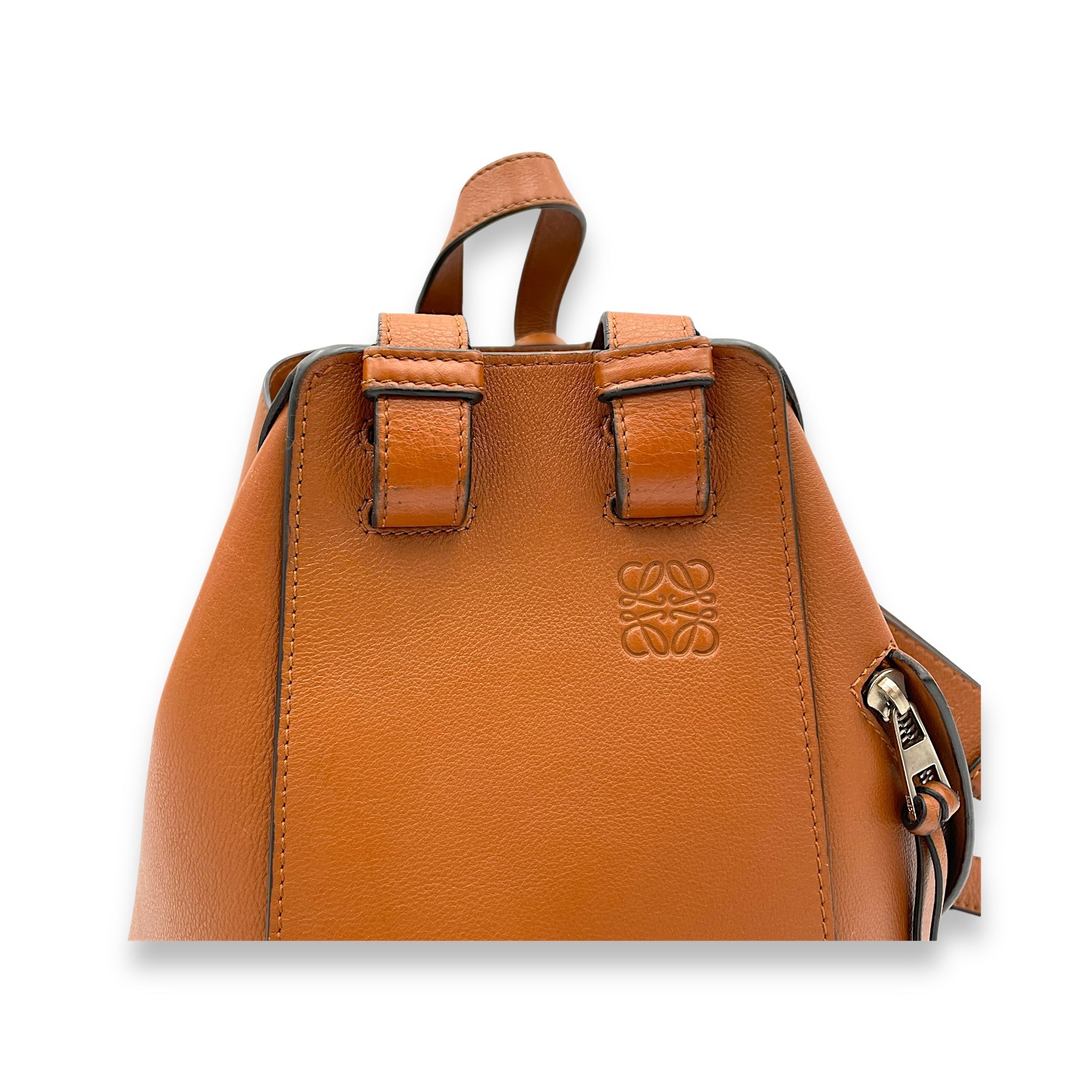 Hammock Small Brown Top Handle Bag in Calfskin, Silver hardware - Image 7