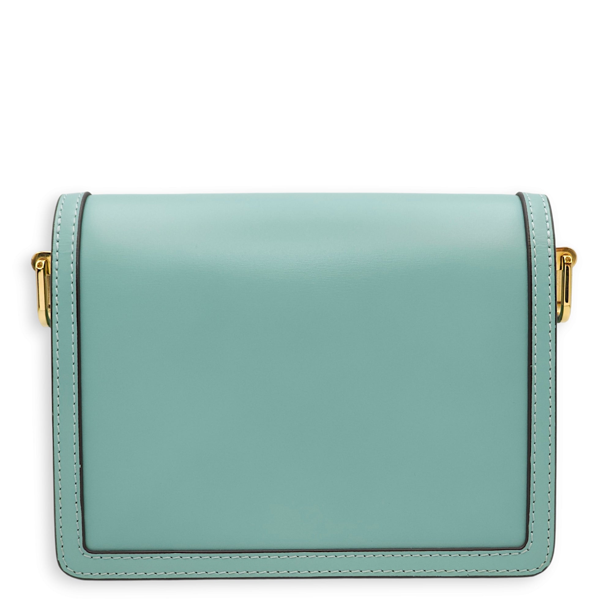 Dauphine Mini Blue Shoulder Bag in Calfskin, Gold hardware - Image 3