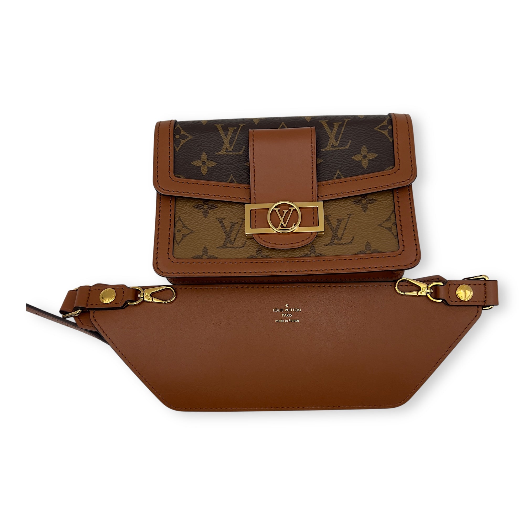 Dauphine Belt Bag Brown in Monogram Coated Canvas, Gold hardware - Image 19