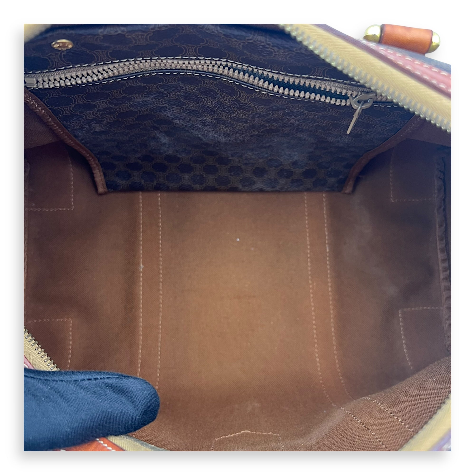 Macadam Top Handle Bag Brown in Coated Canvas, Gold hardware - Image 7