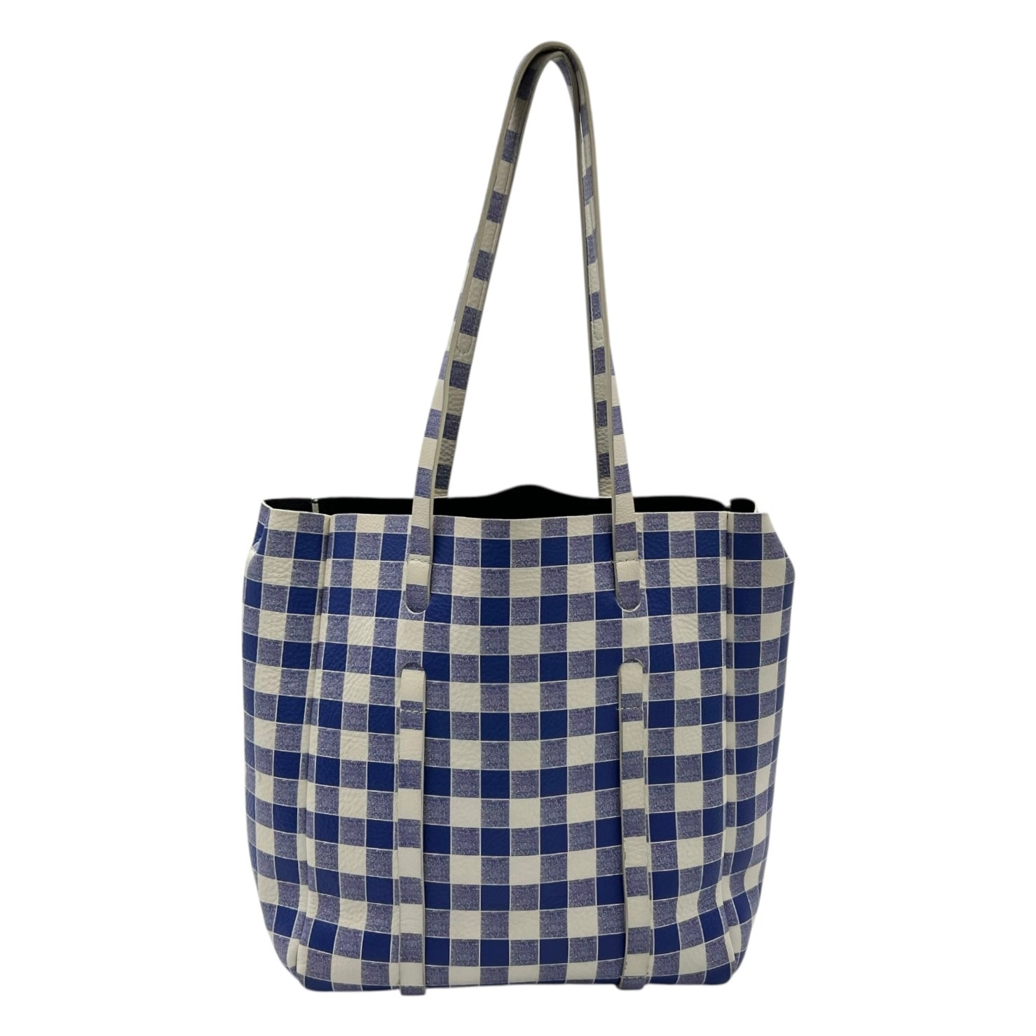 Everyday Tote Bag Blue in Calfskin, Silver hardware