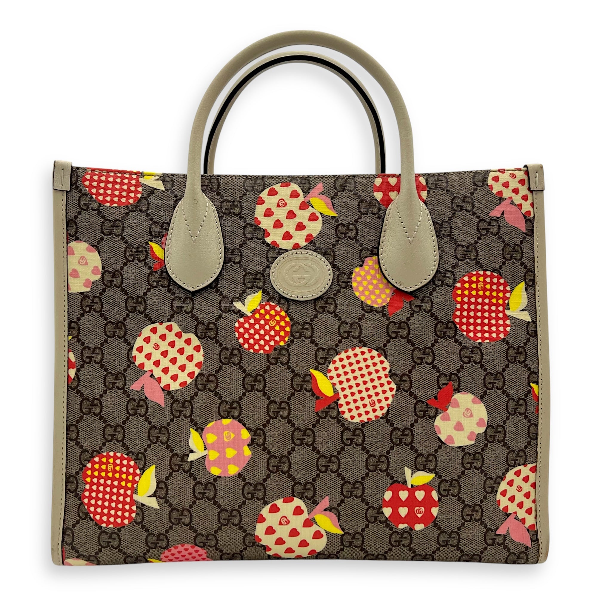 GG Supreme Tote Bag Brown in Coated Canvas, Gold hardware