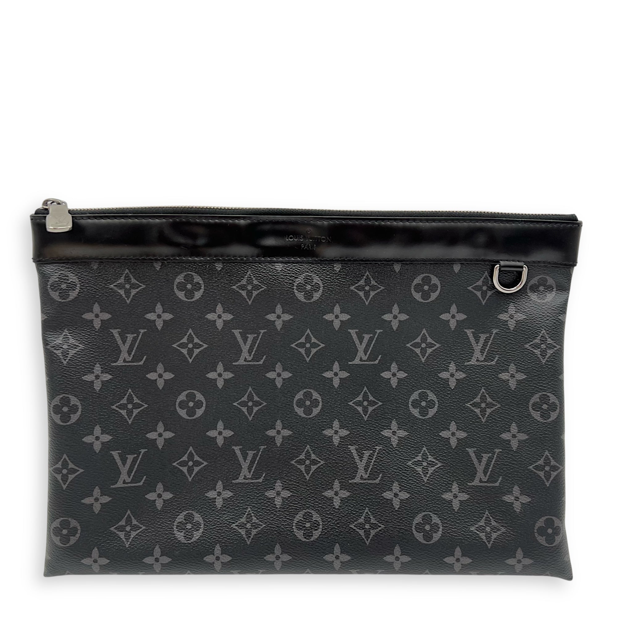 Discovery Pouch Grey in Monogram Coated Canvas, Silver hardware