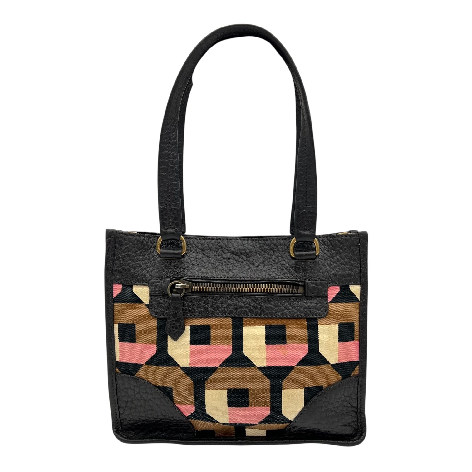 Logo Multi-colour Top Handle Bag in Canvas, Gold hardware - Image 3