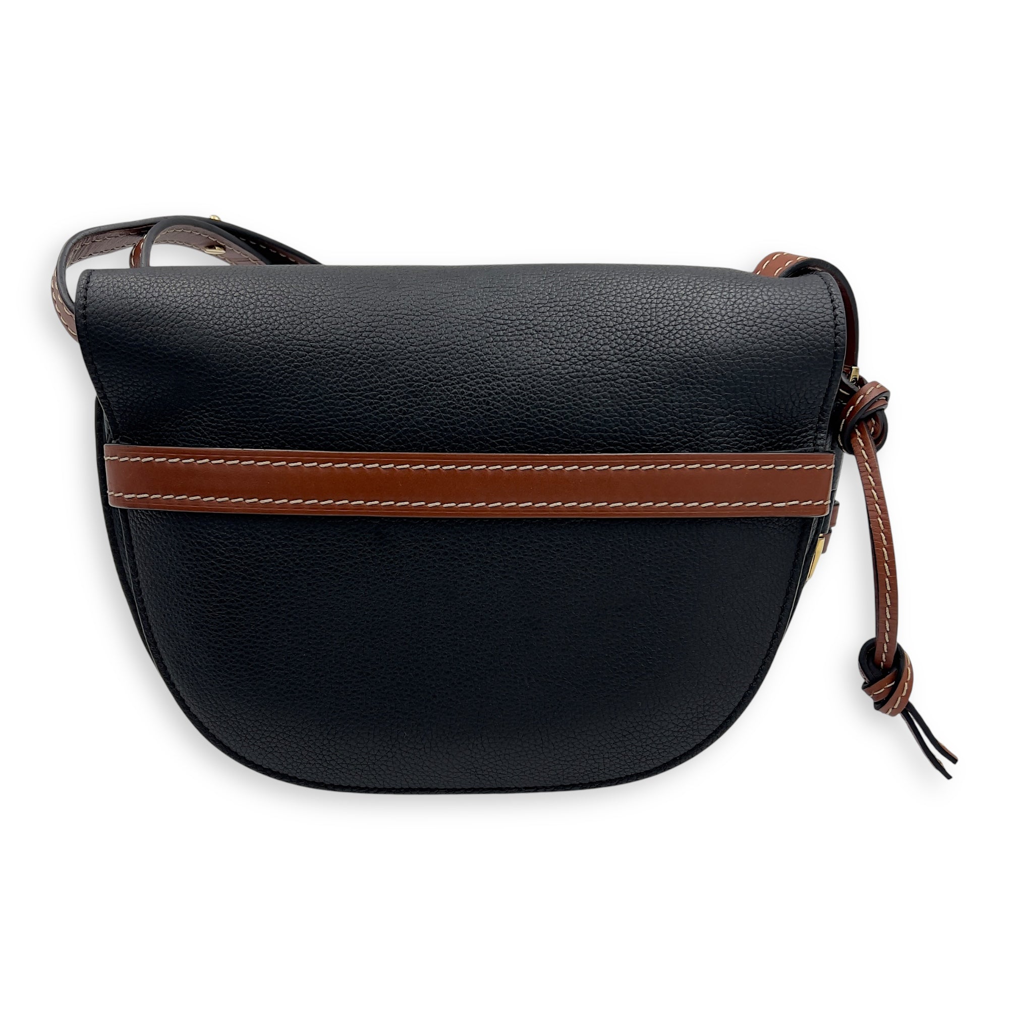 Gate Crossbody Bag Black in Calfskin, Gold hardware - Image 3