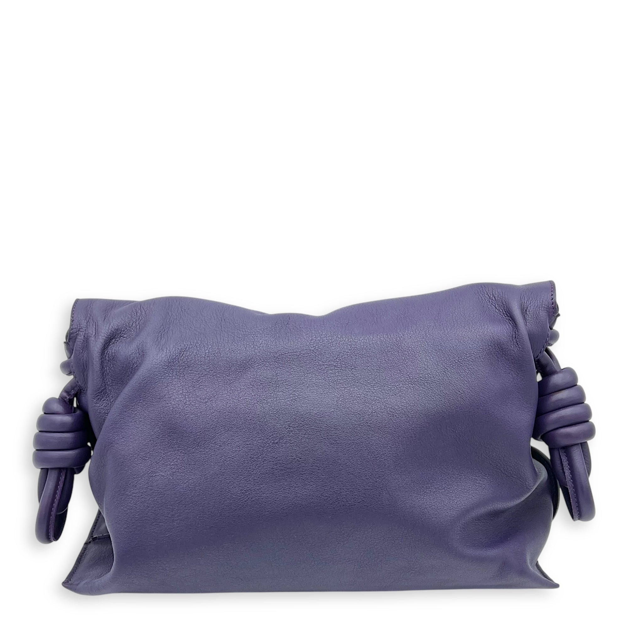 Flamenco Shoulder Bag Purple in Lambskin, Silver hardware - Image 3