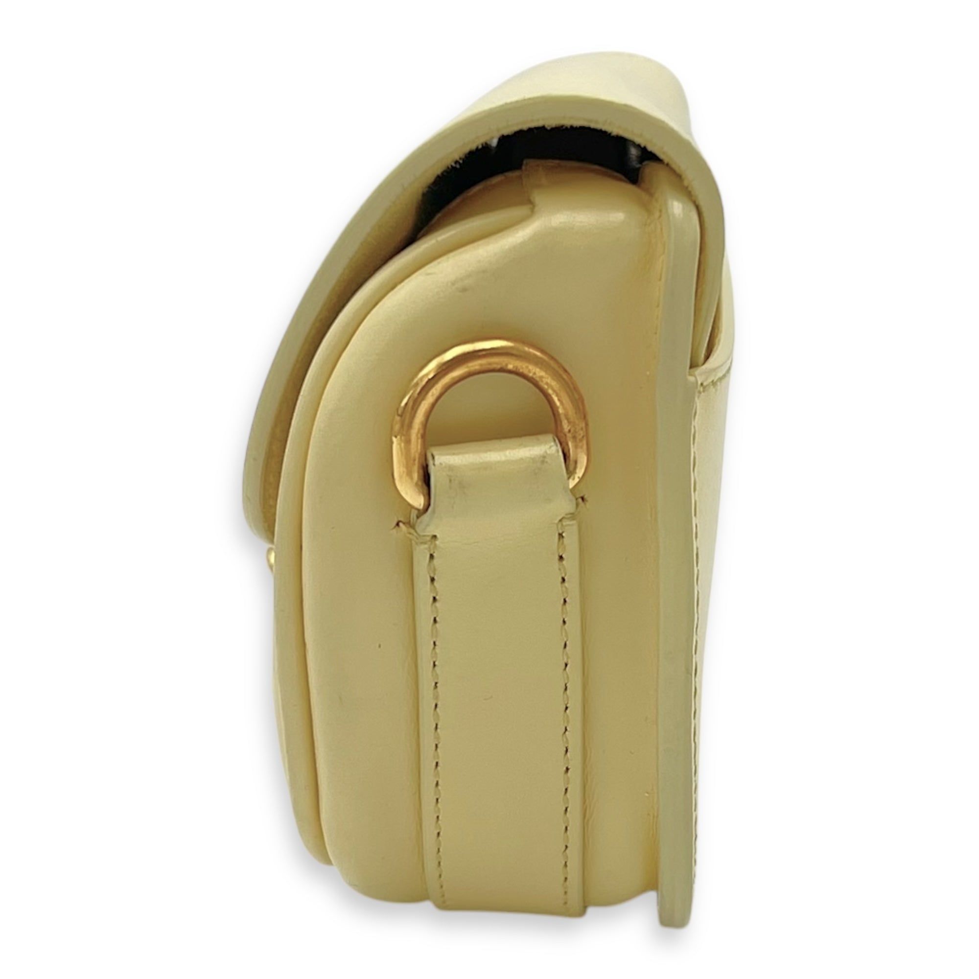 Bobby East West Yellow Crossbody Bag in Calfskin, Gold hardware - Image 4