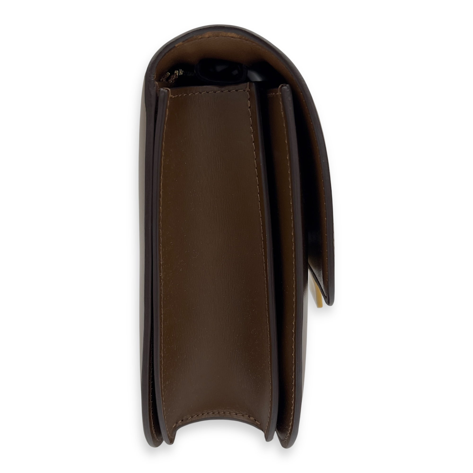 Box Crossbody Bag Beige in Calfskin, Gold hardware - Image 6