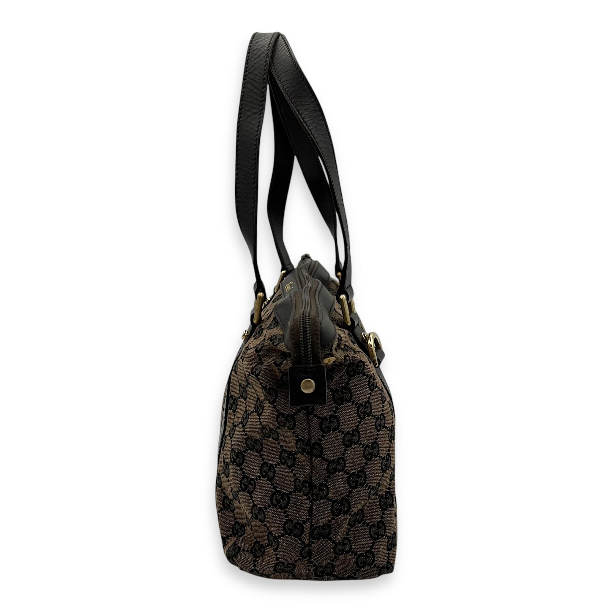GG Shoulder Bag Brown in Canvas, Gold hardware - Image 5
