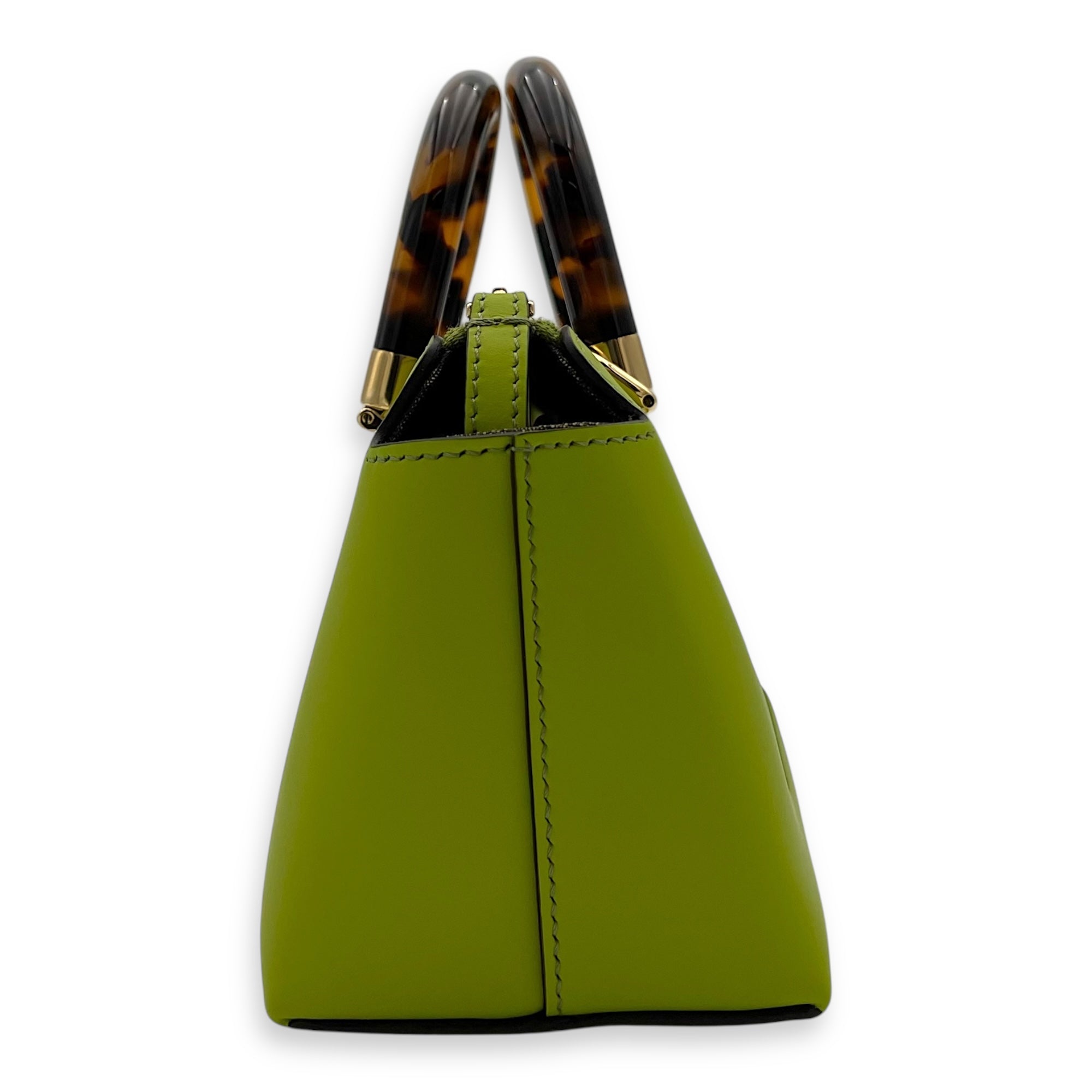 By The Way Mini Wasabi Green Top Handle Bag in Calfskin, Gold hardware - Image 5