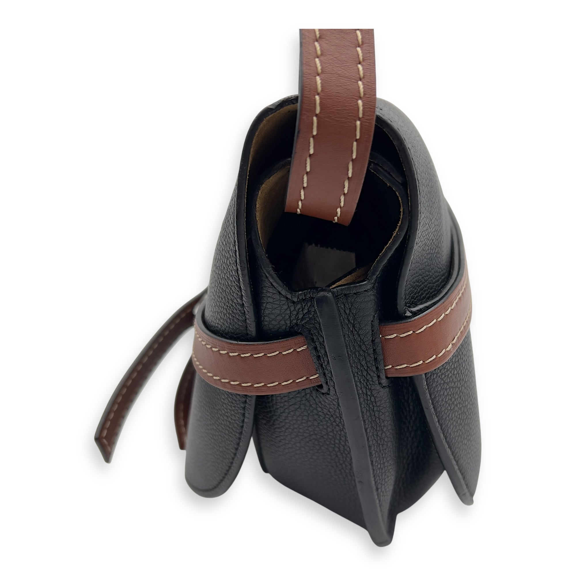 Gate Crossbody Bag Black in Calfskin, Gold hardware - Image 5