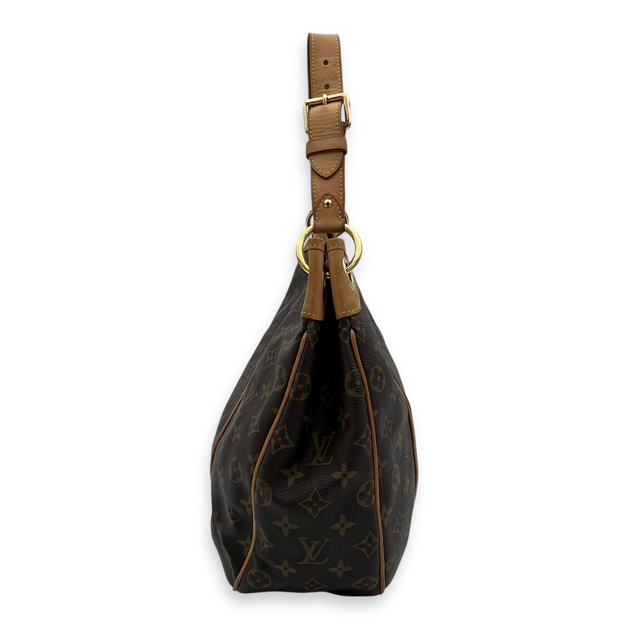 Galleria Shoulder Bag PM Brown in Monogram Coated Canvas, Gold hardware - Image 4
