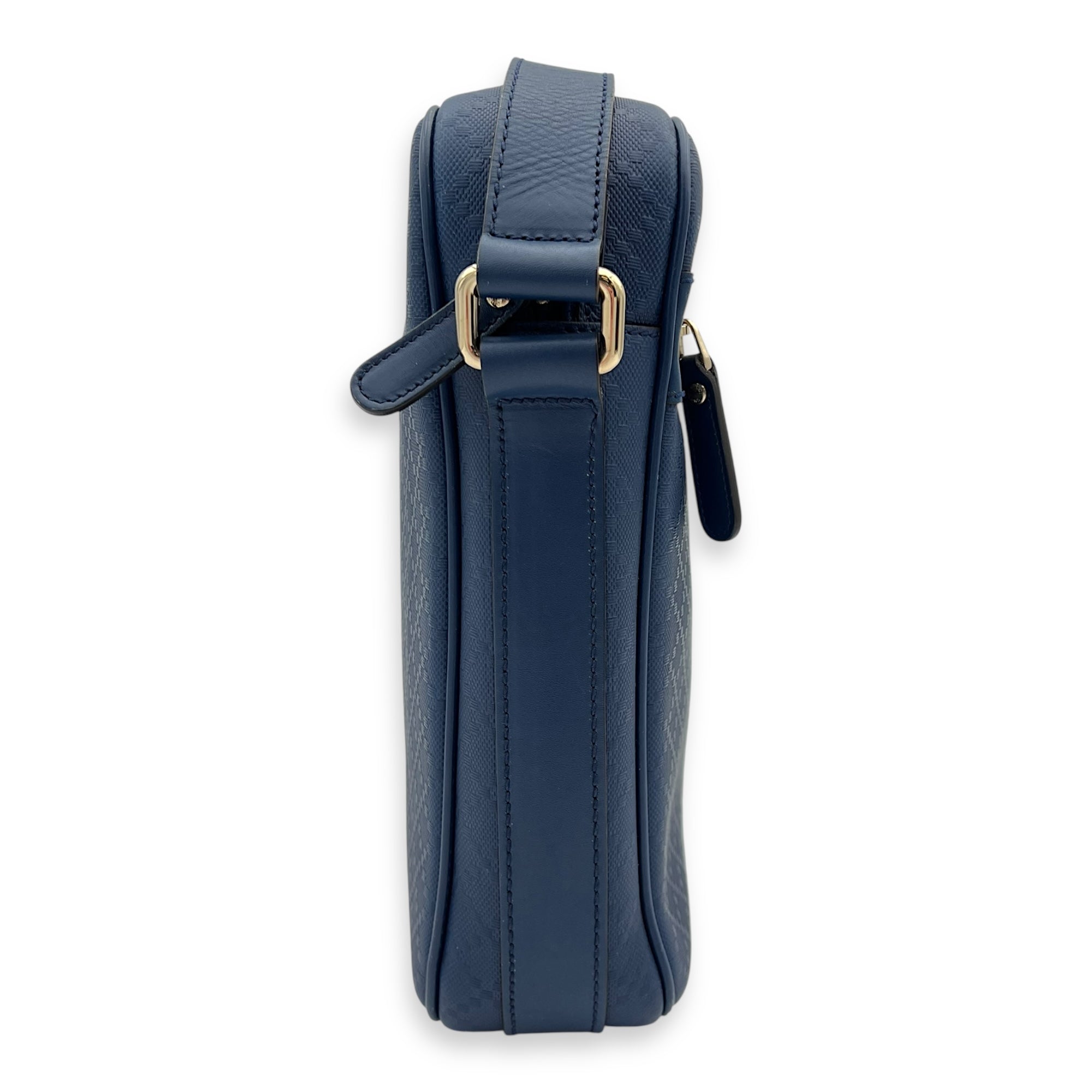 diamante Messenger Blue in Calfskin, Silver hardware - Image 4