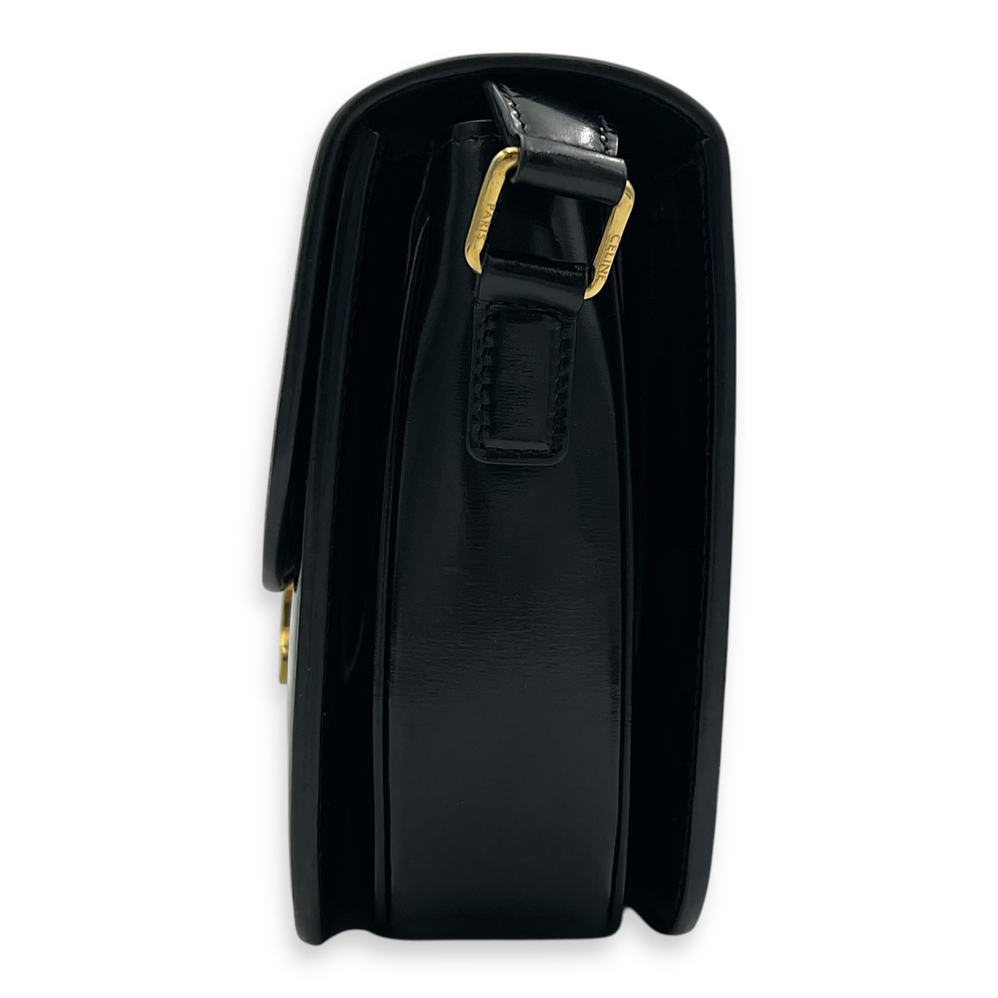 Triomphe Classique Black Shoulder Bag in Calfskin, Gold hardware - Image 5