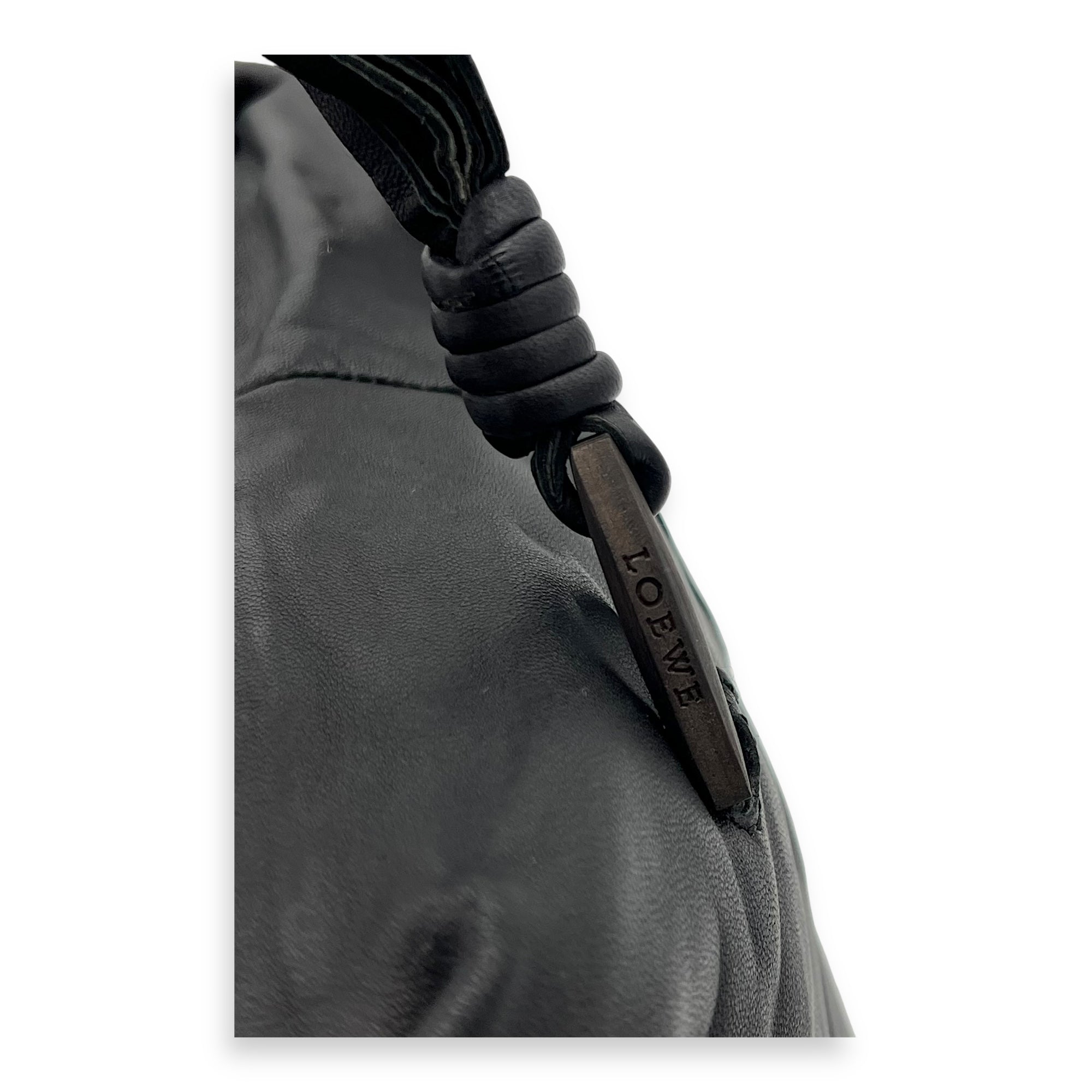 Vintage Top Handle Bag Black in Lambskin, Silver hardware - Image 7