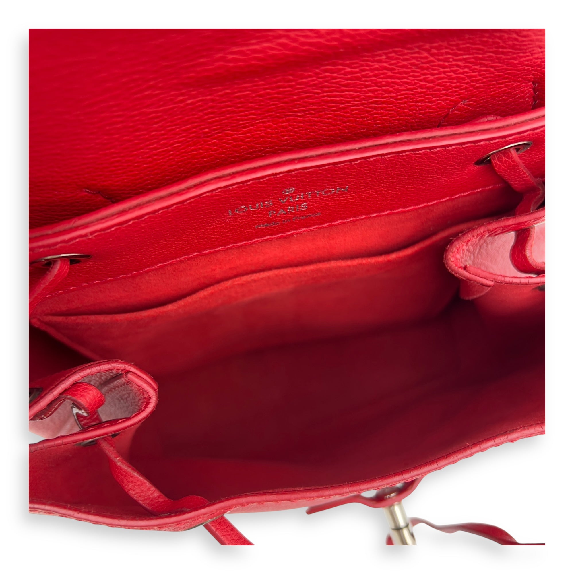 Lock Me Backpack Red in Taurillon Leather, Silver hardware - Image 9