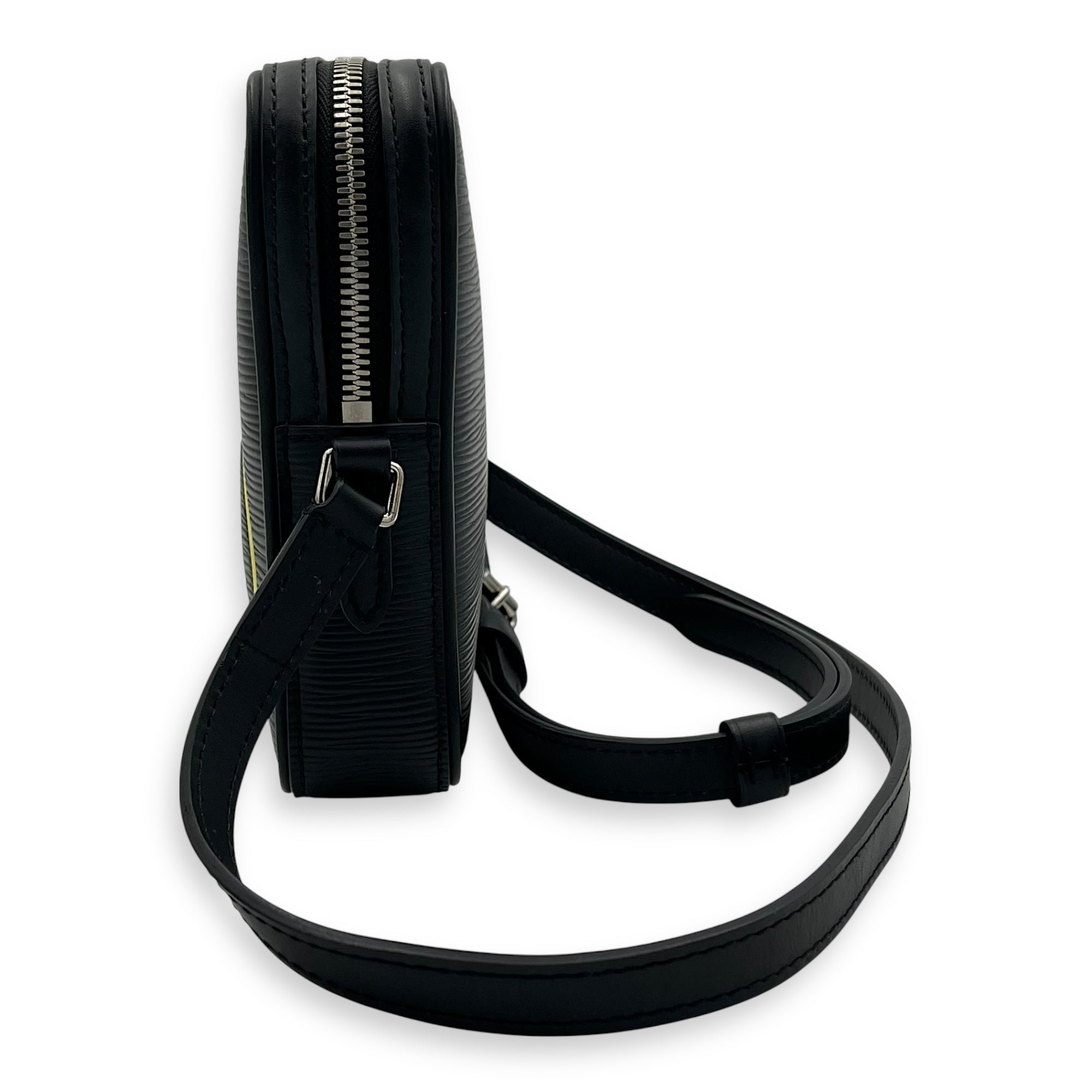 Danube Crossbody Bag Black in Epi Leather, Silver hardware - Image 5