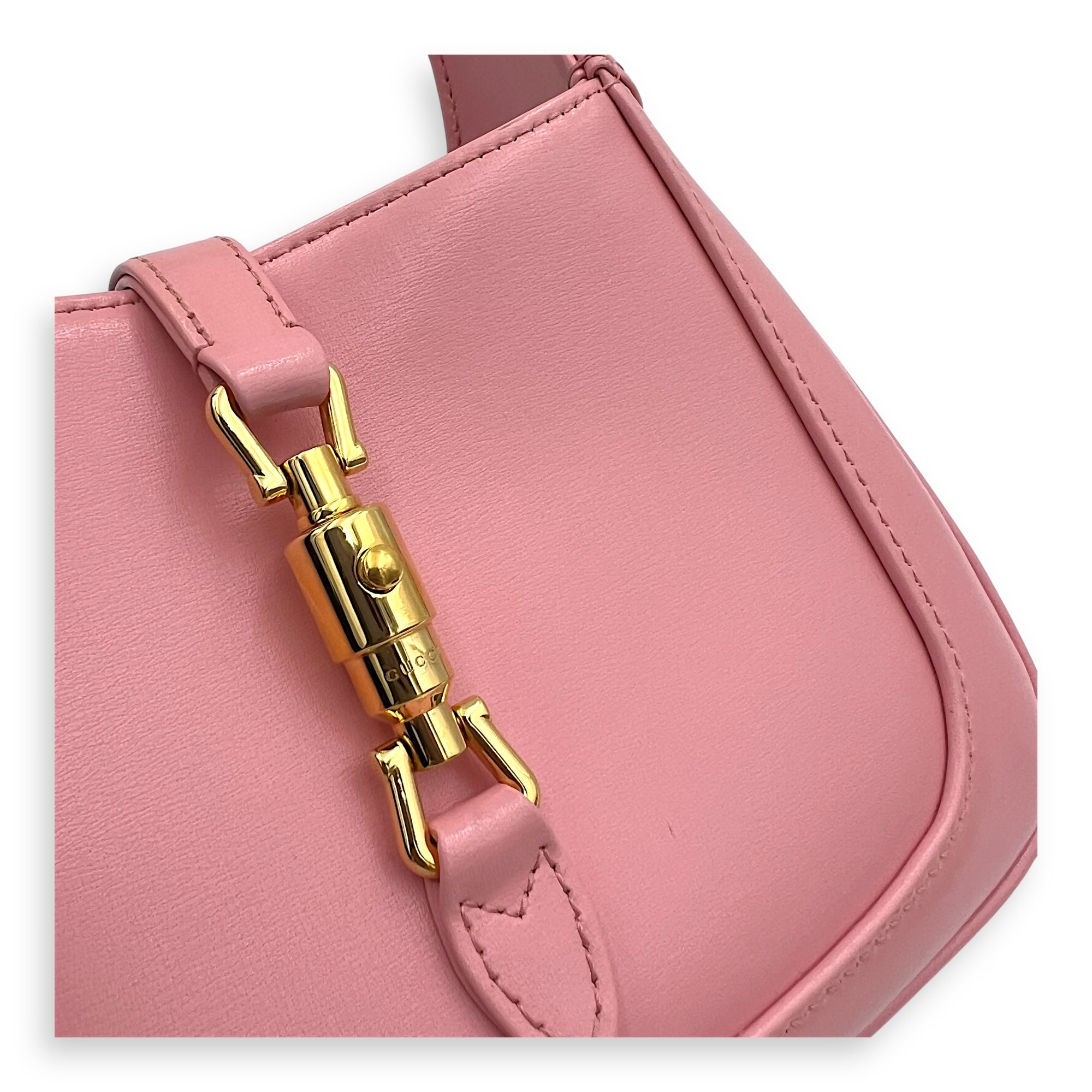 Jackie 1961 Crossbody Bag Mini Pink in Calfskin, Gold hardware - Image 7