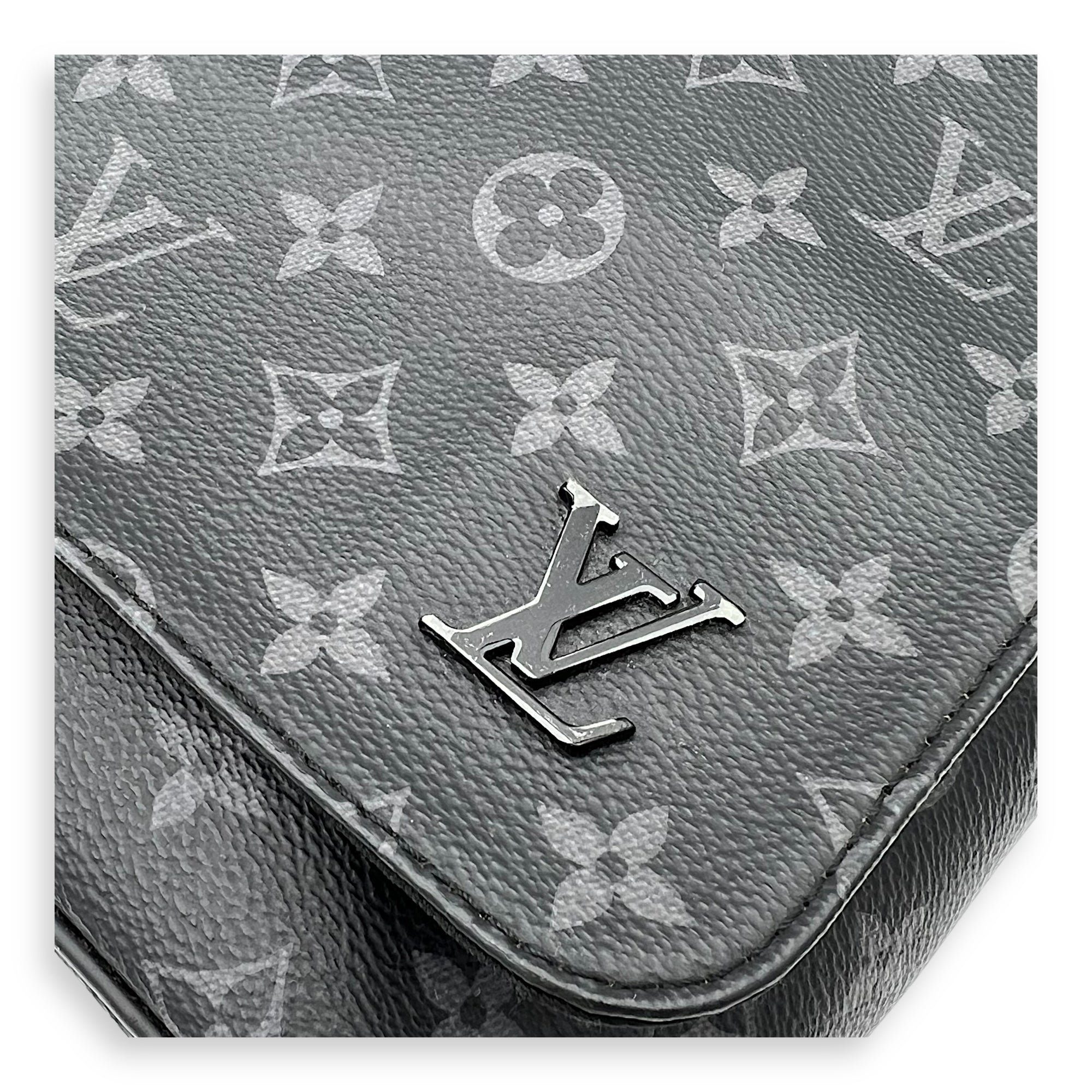 District Messenger MM Black in Monogram Coated Canvas, Silver hardware - Image 7