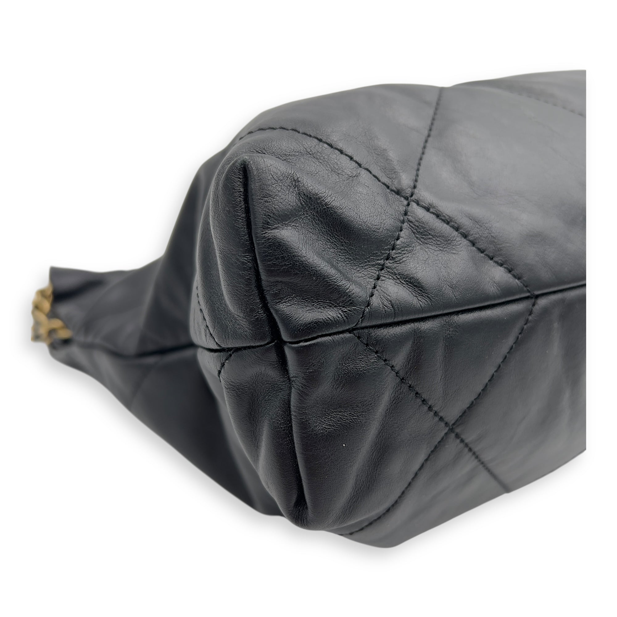 22 Tote Shoulder Bag Small Black in Calfskin, Gold hardware - Image 6