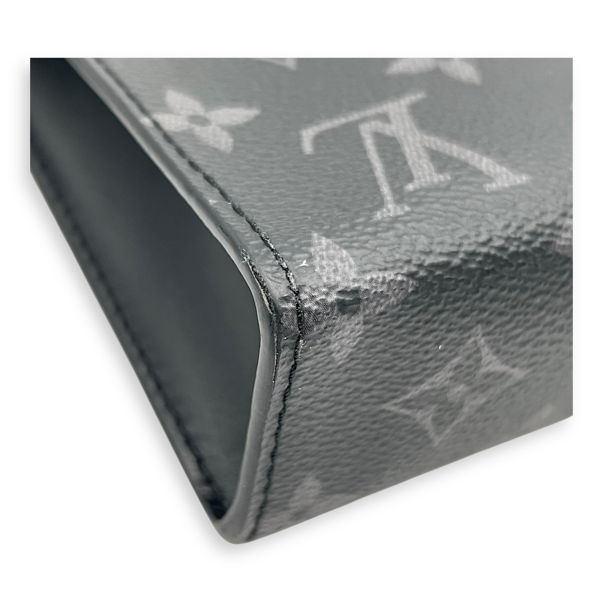 Gaston Wearable Wallet Black Crossbody Bag in Coated Canvas, Silver hardware - Image 7