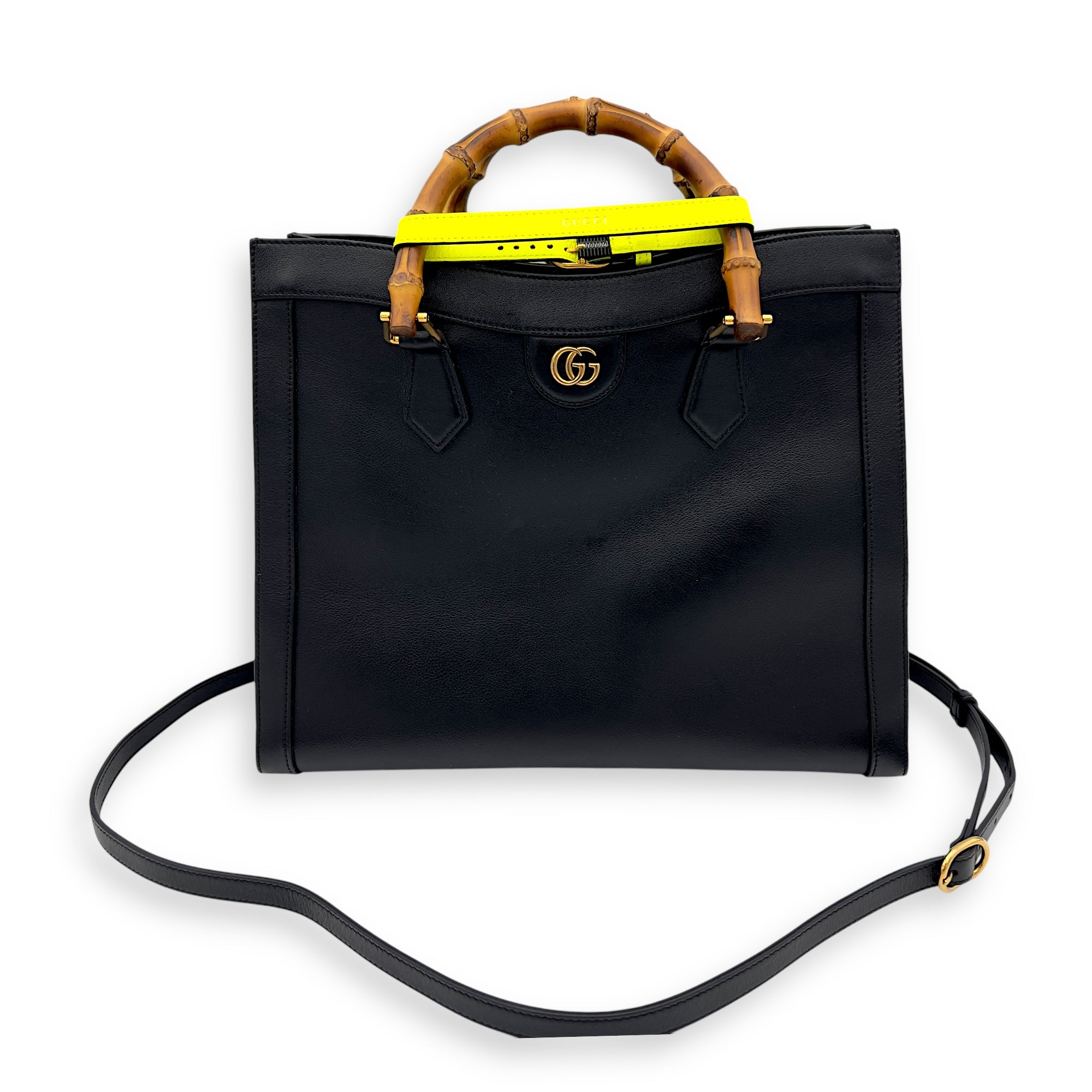 Diana Top Handle Bag Black in Calfskin, Gold hardware - Image 5