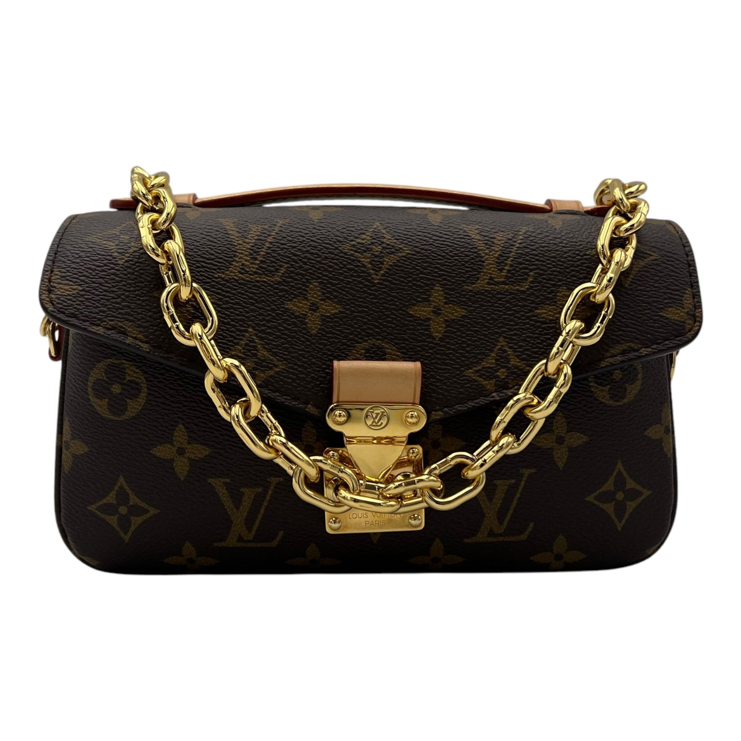 Metis East West Brown Crossbody Bag in Monogram Coated Canvas, Gold hardware - Image 9