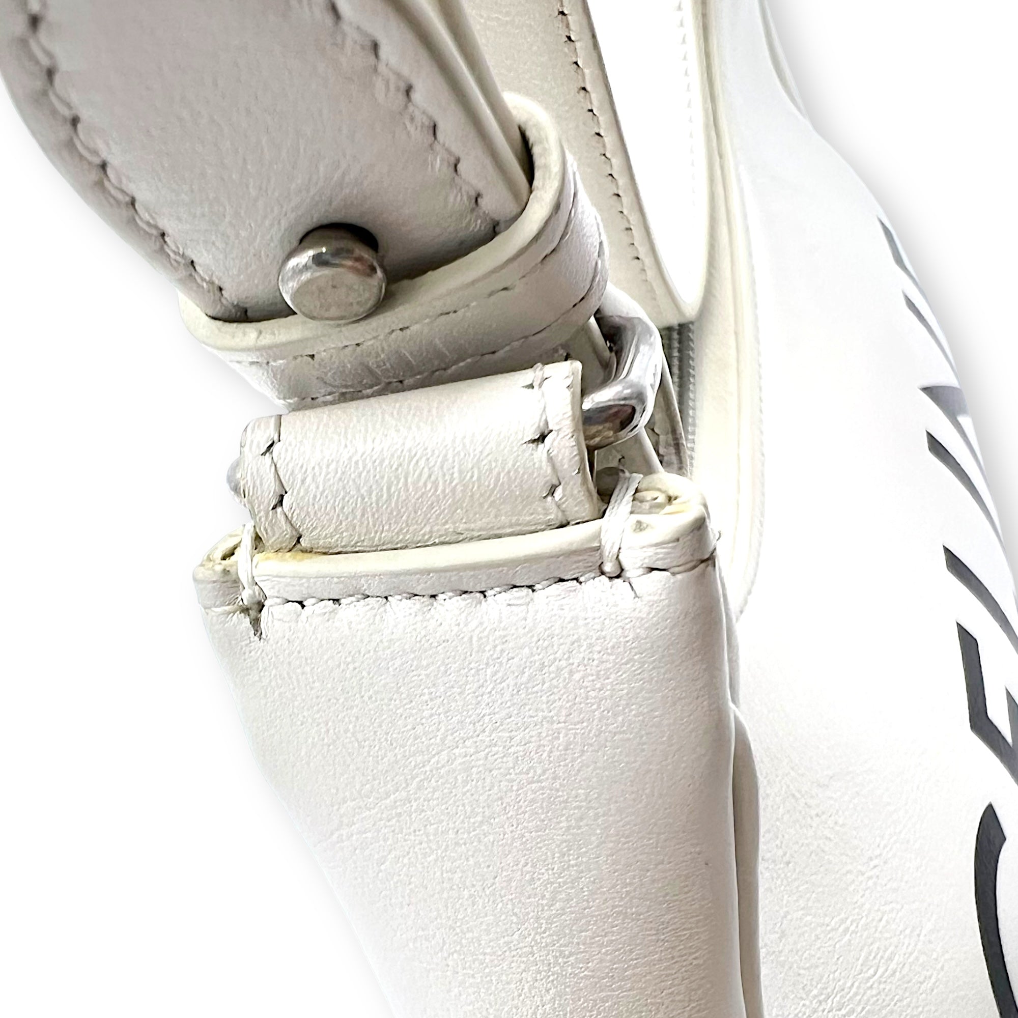 Ava Shoulder Bag White in Calfskin, Silver hardware - Image 9