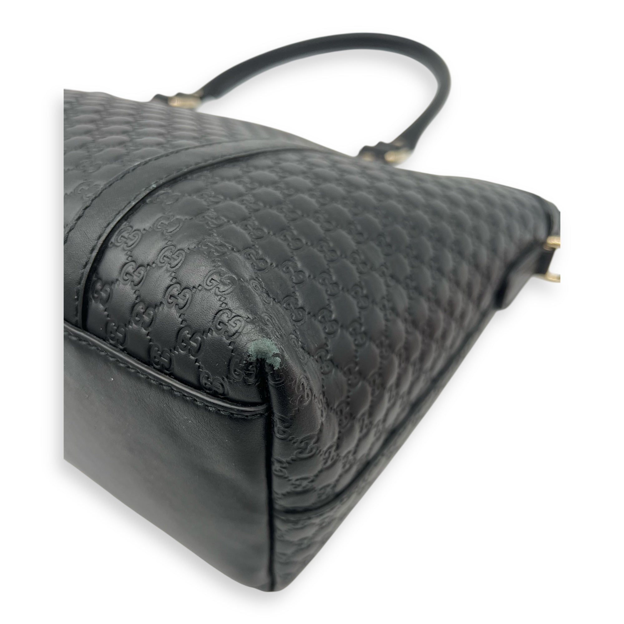 GG Tote Bag Black in Guccissima Leather, Gold hardware - Image 10