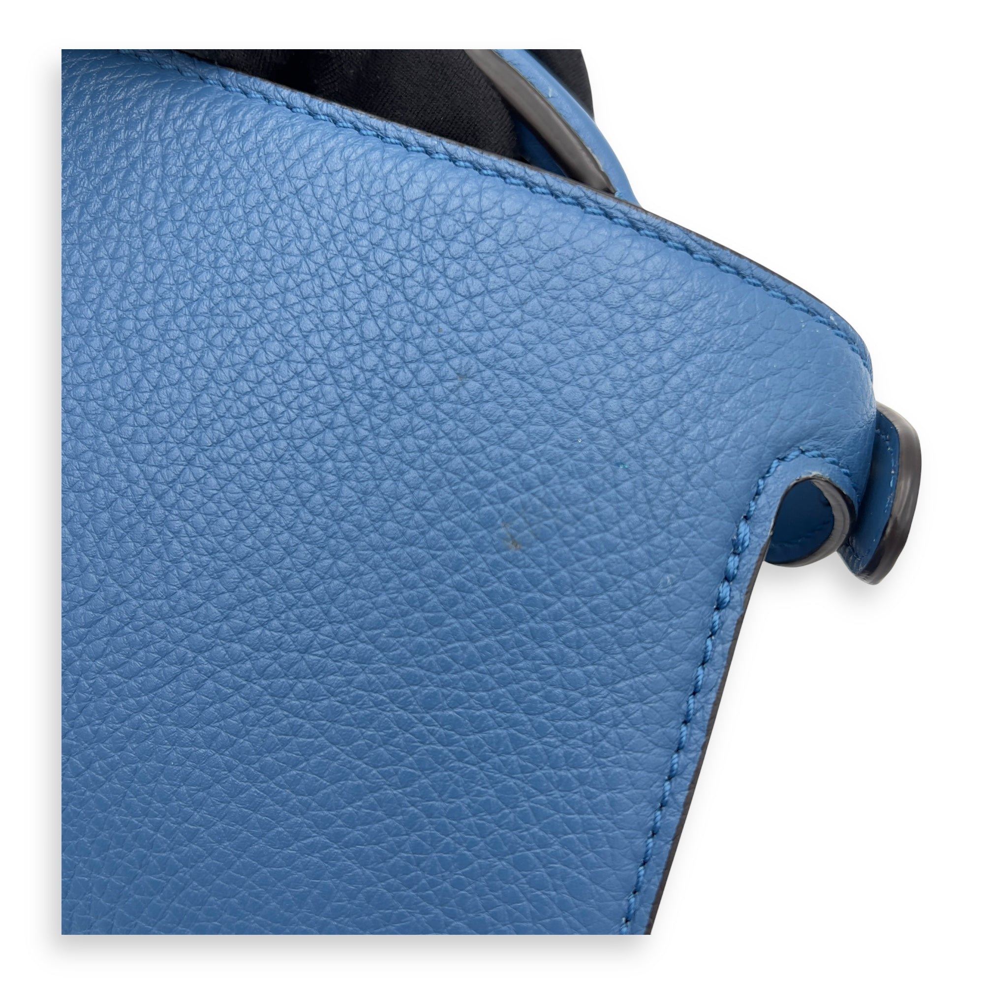 ISeeU Petite Blue Top Handle Bag in Calfskin, Silver hardware - Image 10