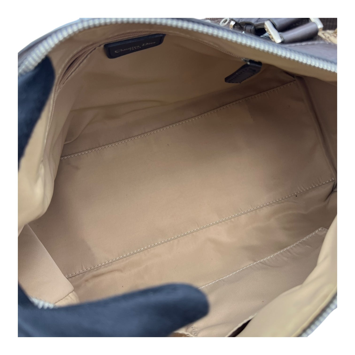 Street Chic Trotter Boston Brown Top Handle Bag in Jacquard, Silver hardware - Image 7