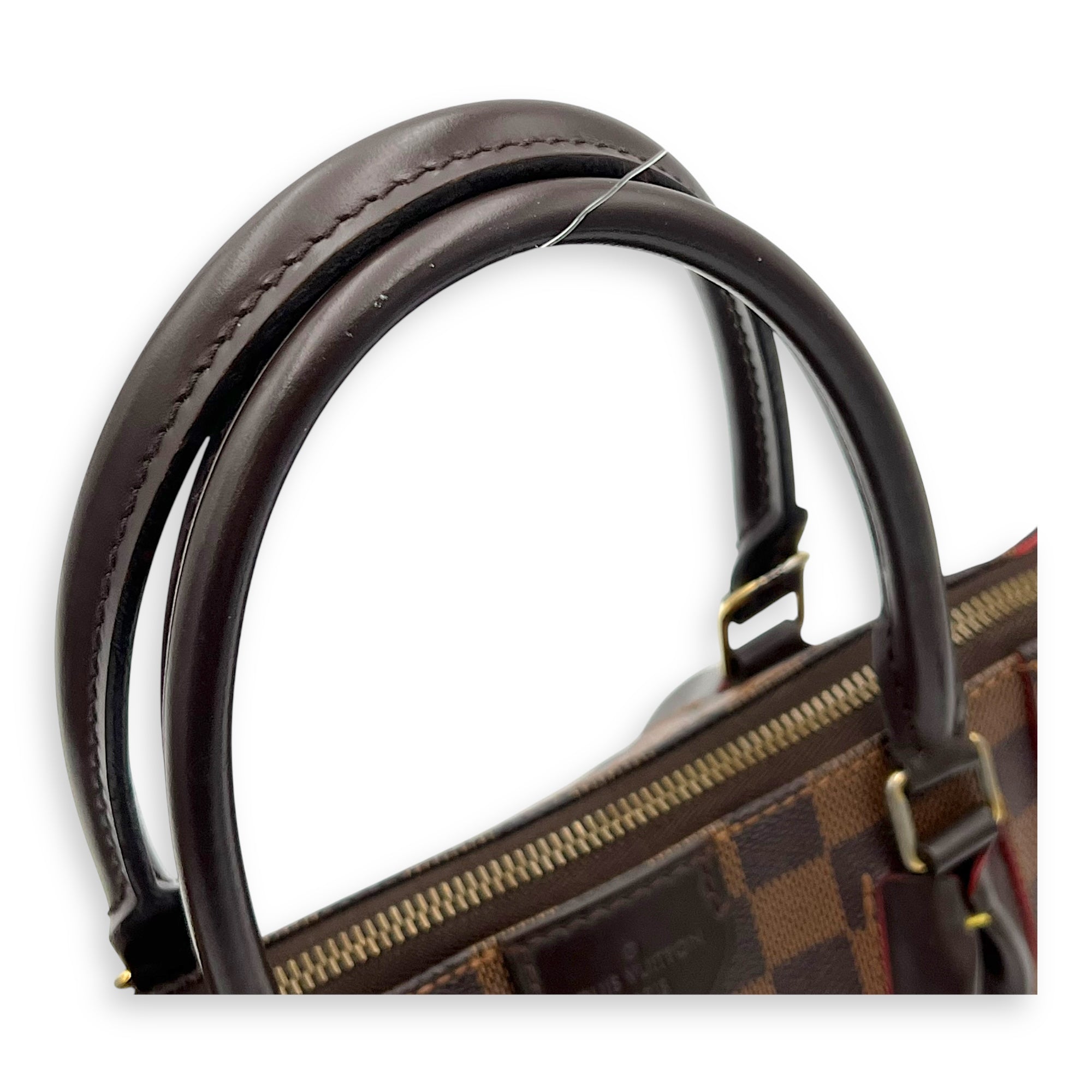 Caissa Top Handle Bag Brown in Coated Canvas, Gold hardware - Image 10