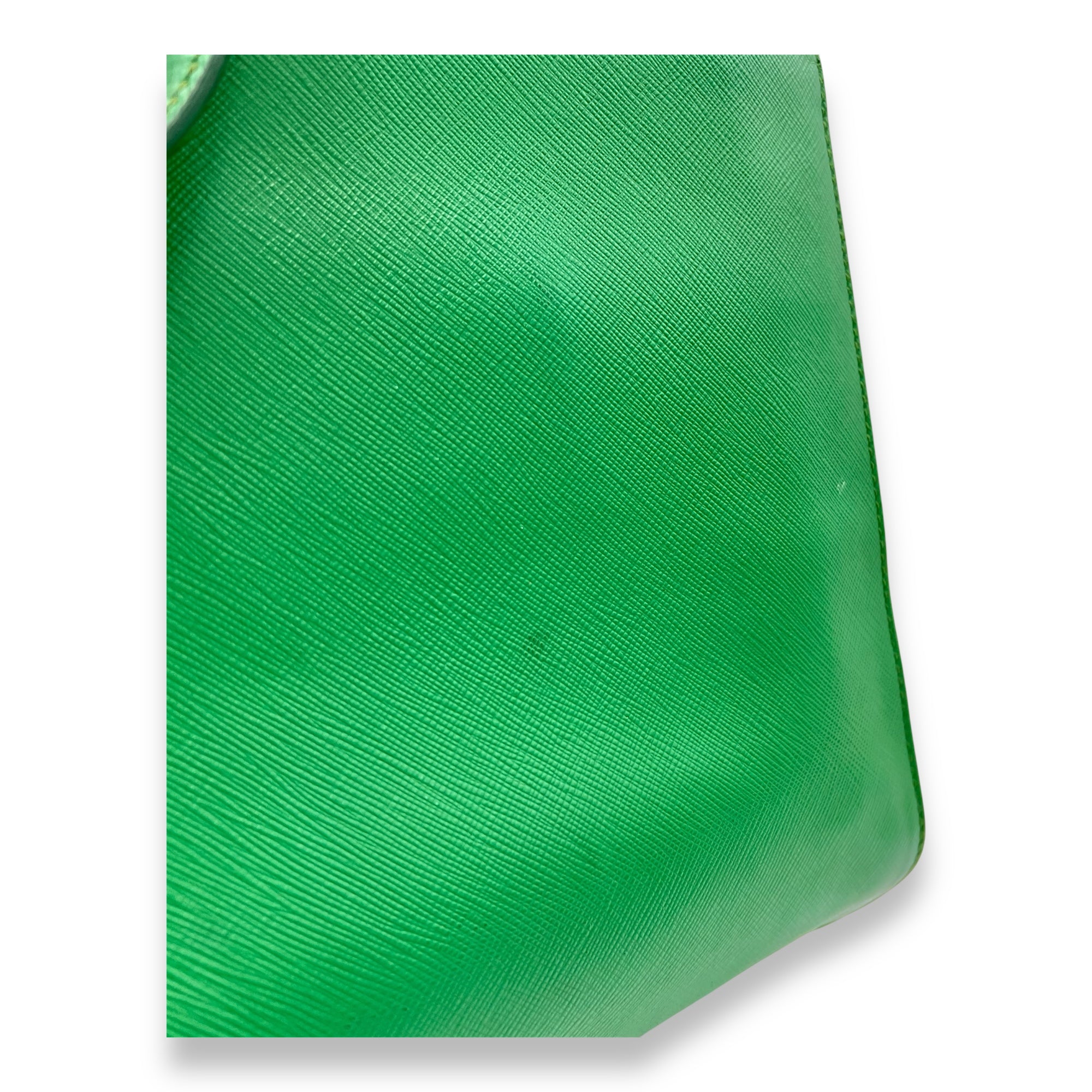 Logo Briefcase Green in Saffiano Leather, Silver hardware - Image 10