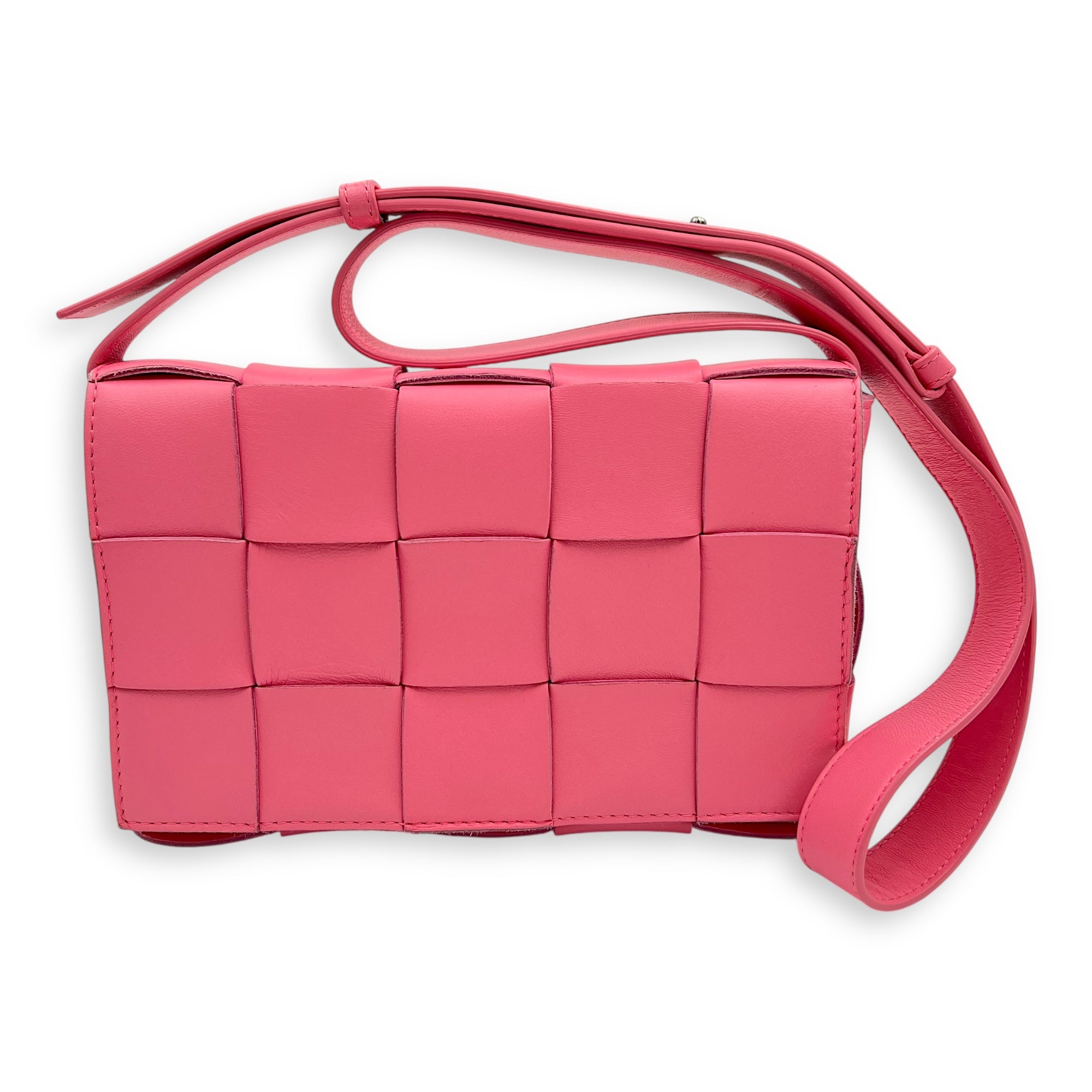 Cassette Pink Crossbody Bag in Lambskin - Image 8