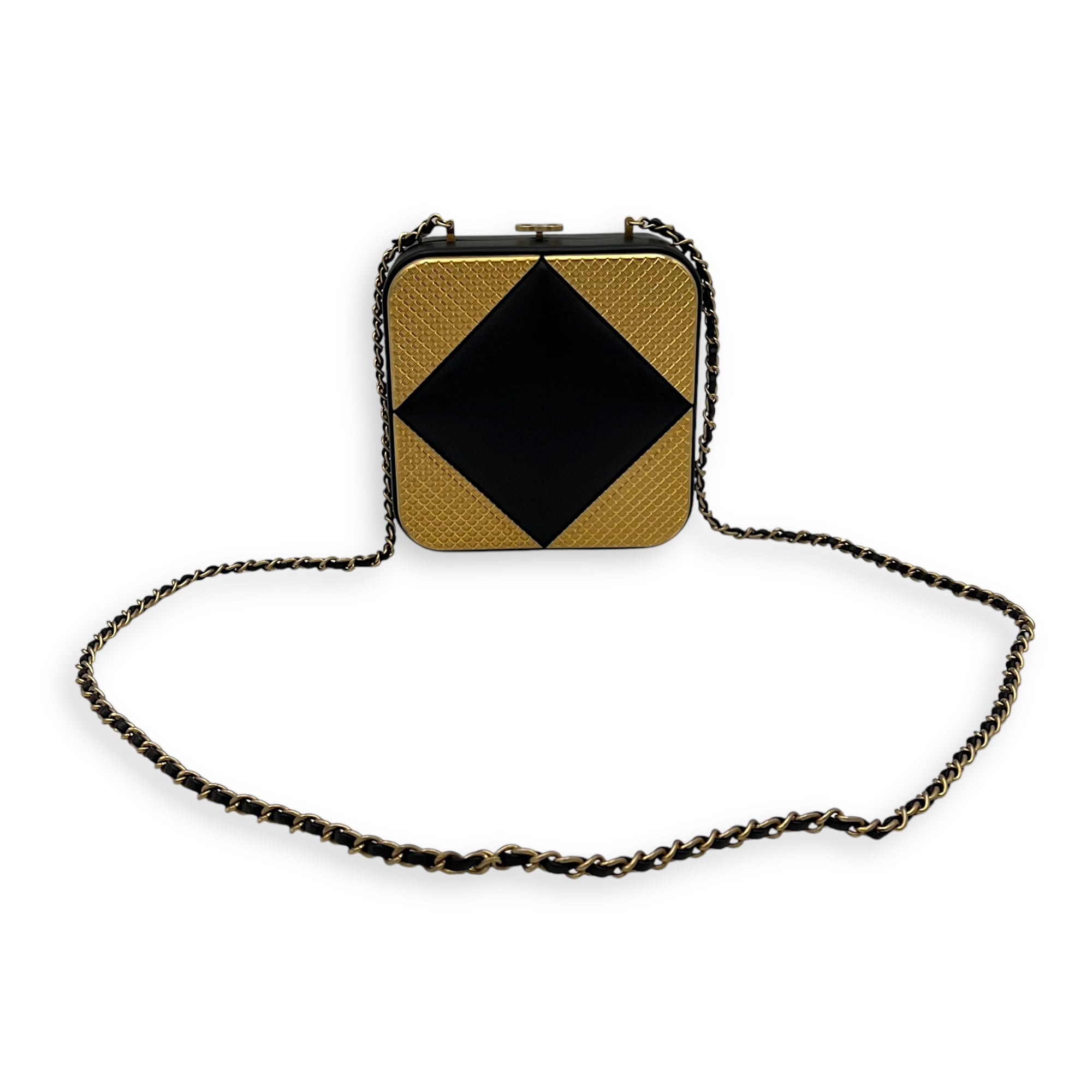 METAL Crossbody Bag Black in Lambskin, Gold hardware - Image 10