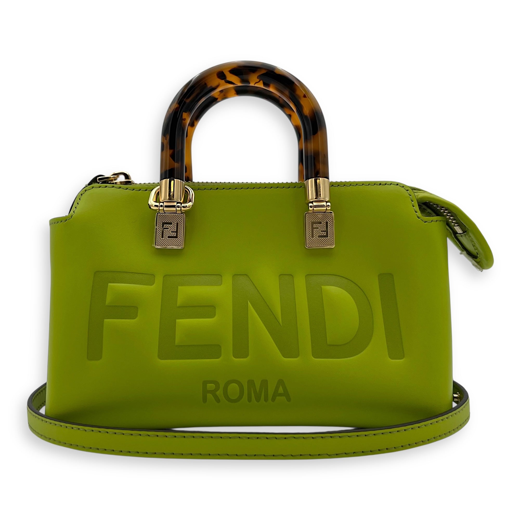 By The Way Mini Wasabi Green Top Handle Bag in Calfskin, Gold hardware - Image 11