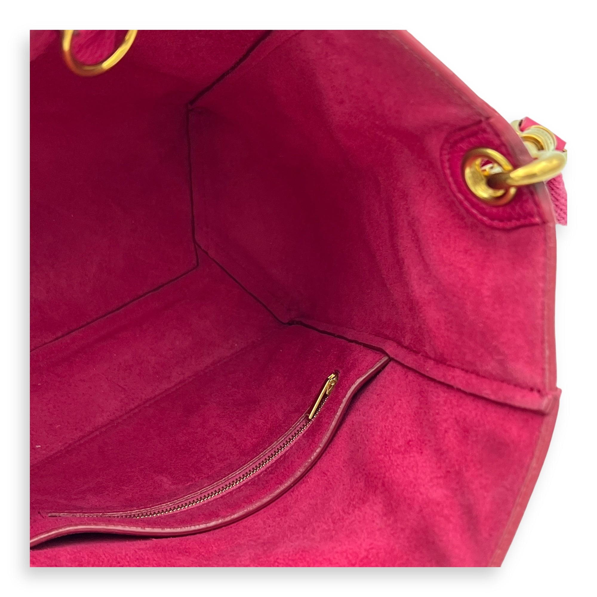 Sangle Small Pink Shoulder Bag in Calfskin, Gold hardware - Image 12