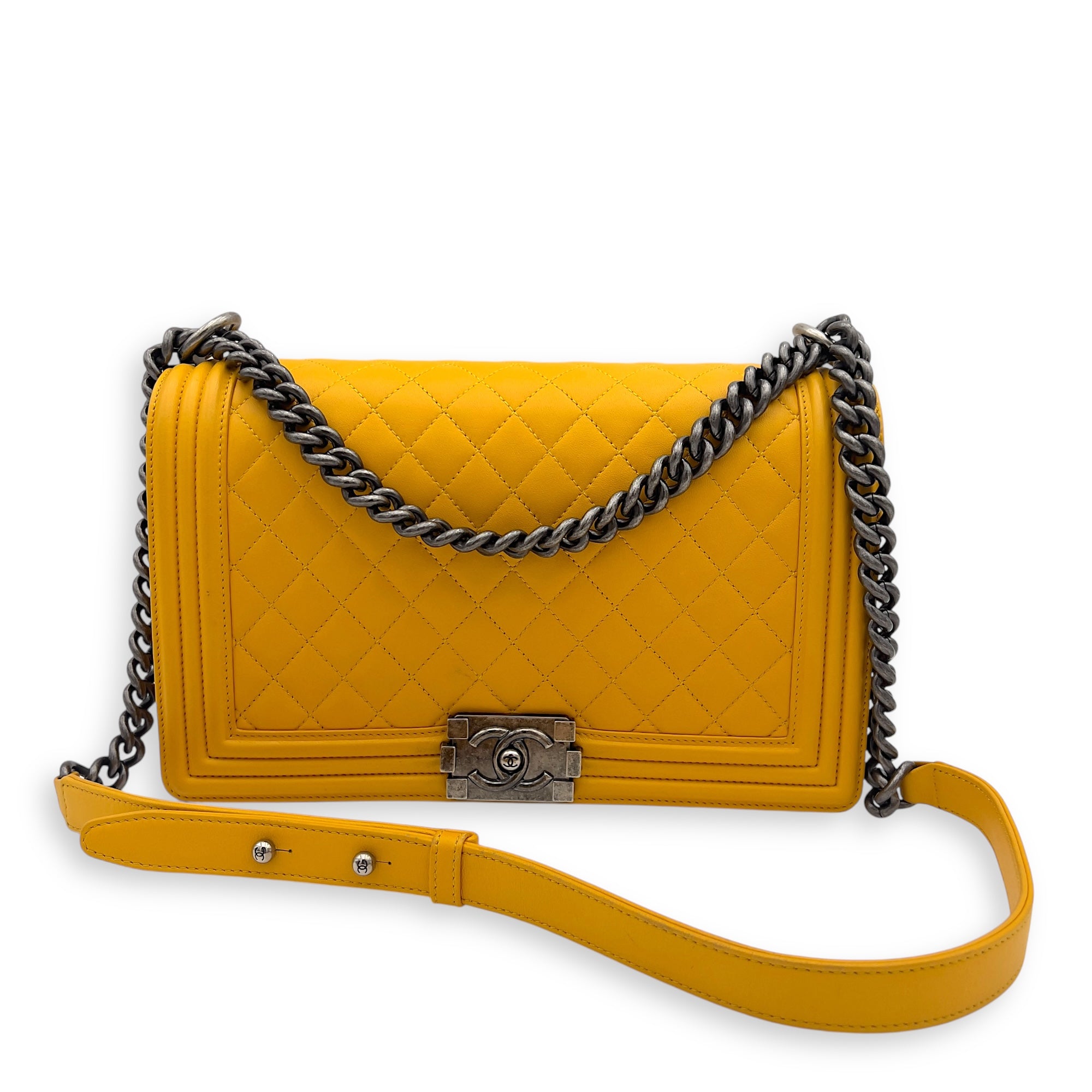 Boy Large Shoulder bag in Lambskin, Ruthenium Hardware - Image 11