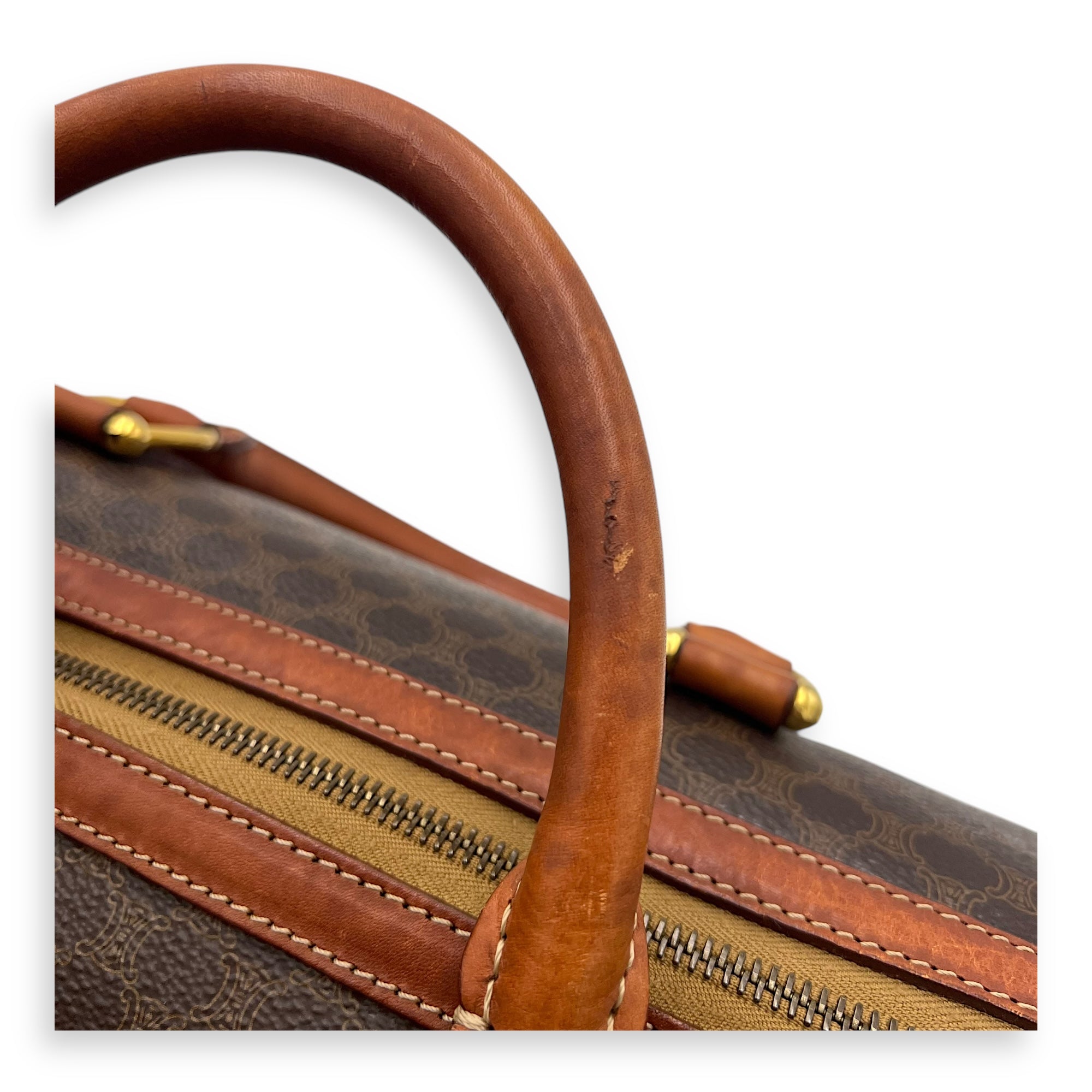 Macadam Top Handle Bag Brown in Coated Canvas, Gold hardware - Image 13