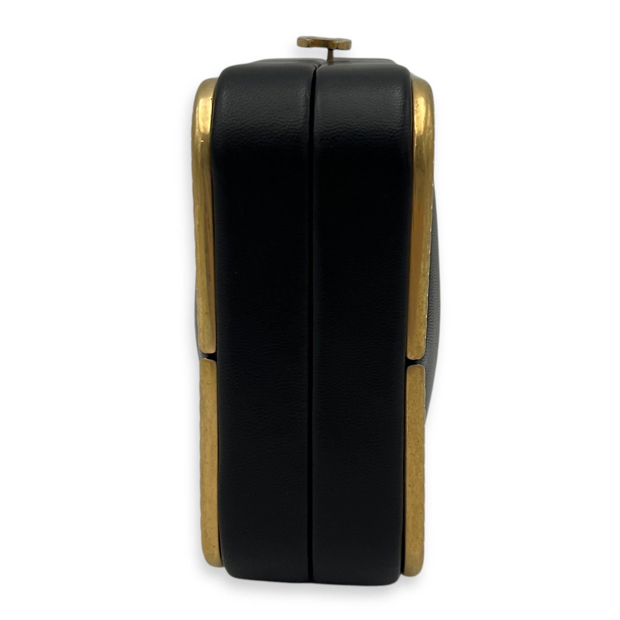 METAL Crossbody Bag Black in Lambskin, Gold hardware - Image 5