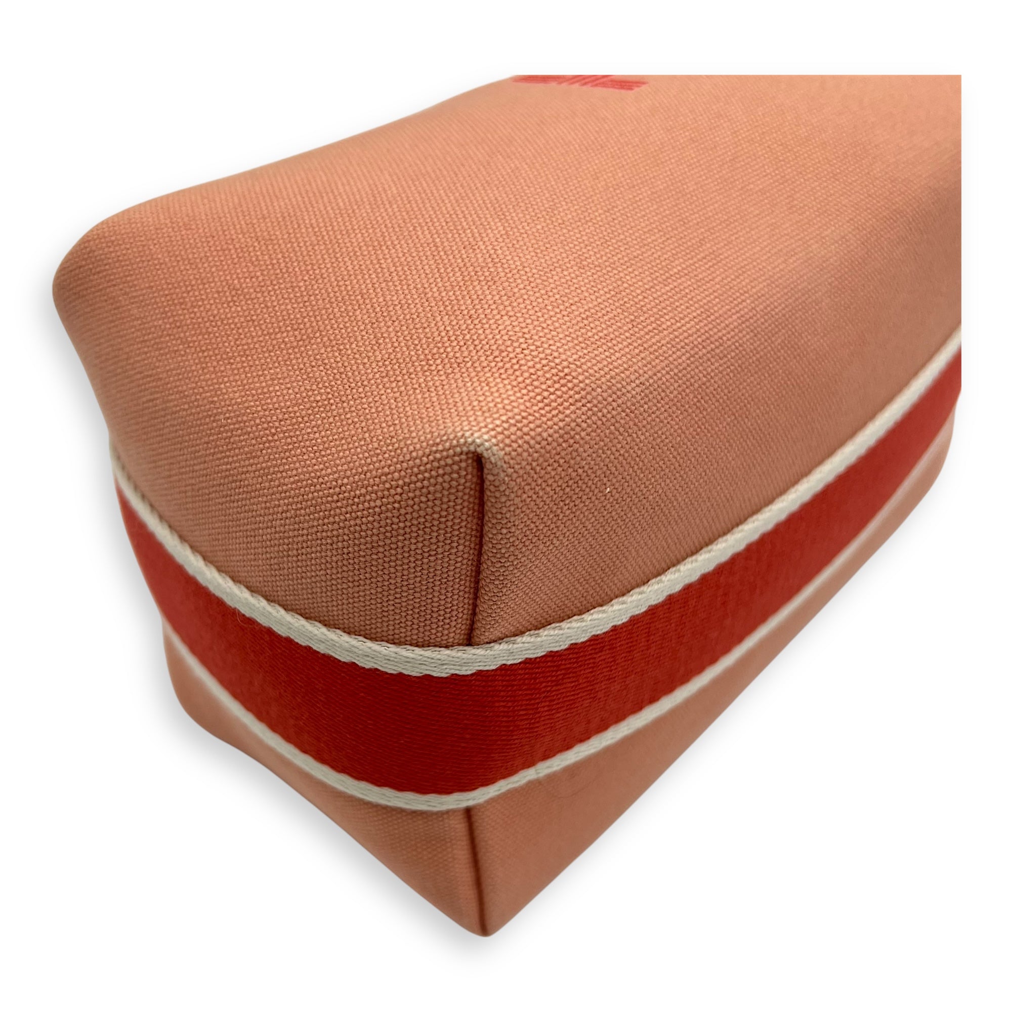 Bride a Brac Orange Top Handle Bag in Canvas, Palladium hardware - Image 11